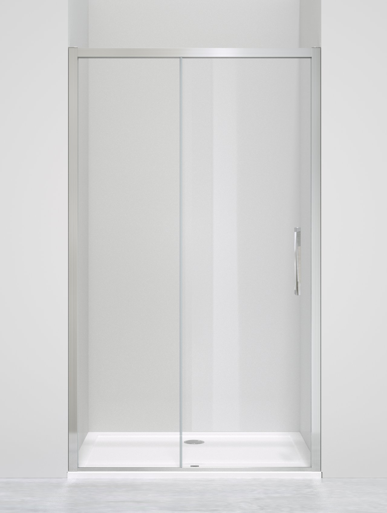 Luca Varess Senses porte coulissante 120 x 200 cm verre transparent profil chrome brillant