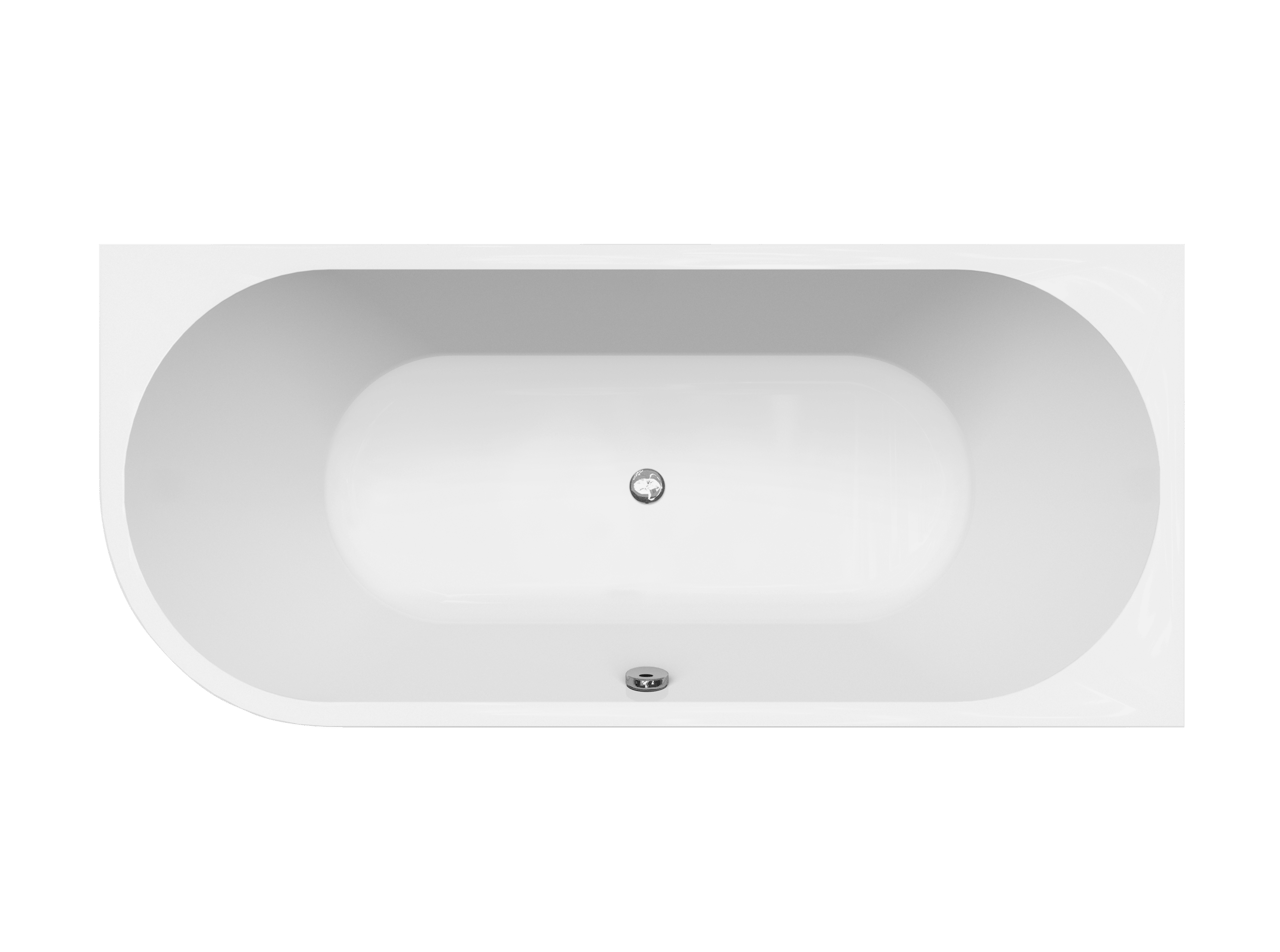 Linie Paulo baignoire d'angle droite duo 180 x 80 cm acrylique blanc mat