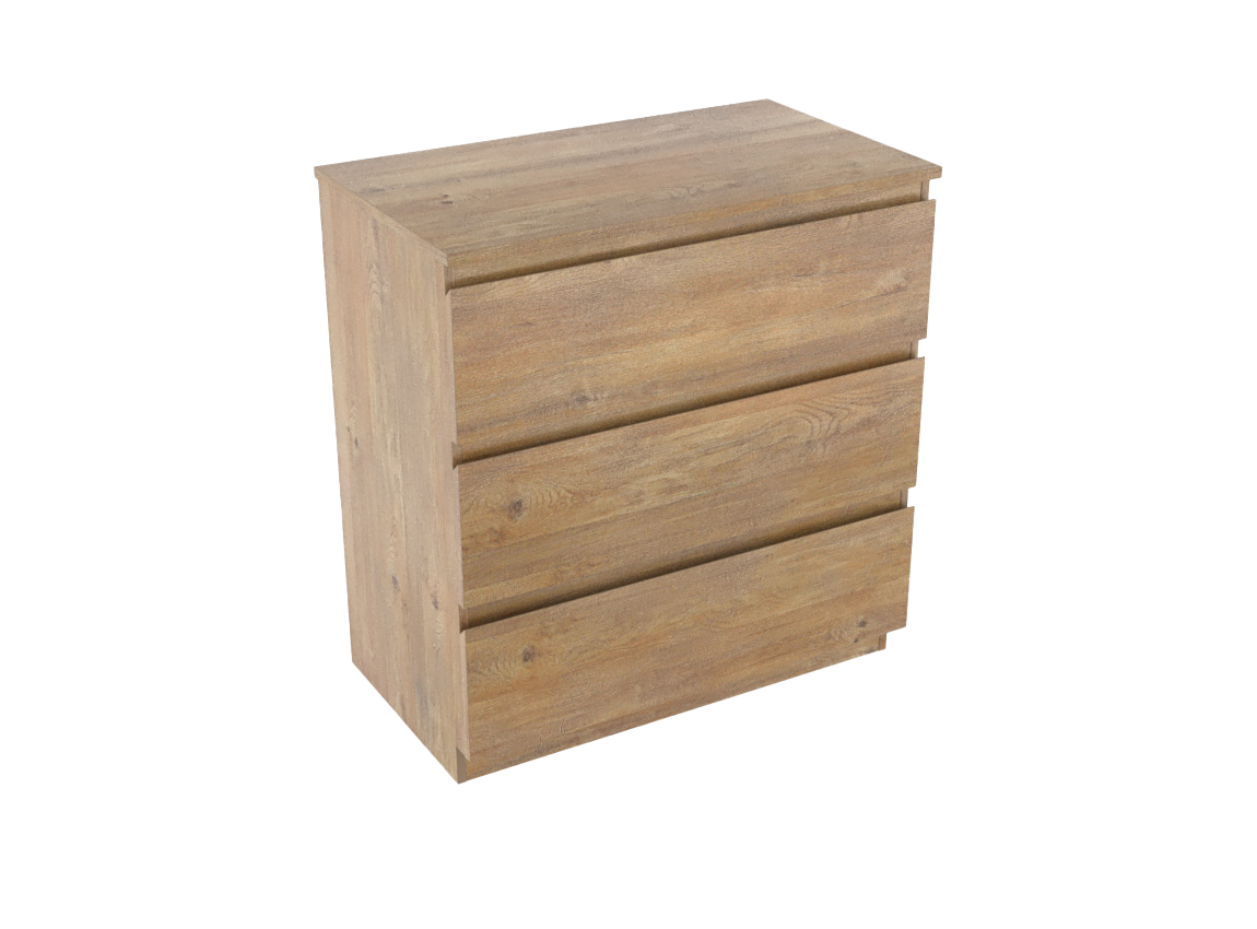 Linie Lado staand badmeubel 80 x 46 cm naturel eiken met Lado enkel wastafelblad in melamine naturel eiken
