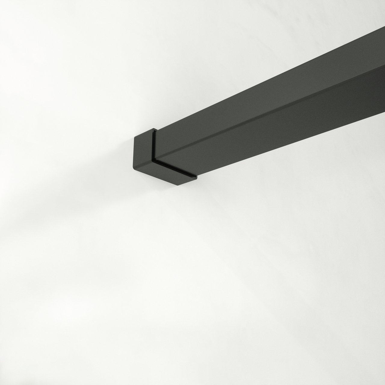 Balmani Framed Walk-In-Dusche 140 x 210 cm Klarglas, inklusive Coating, matt schwarzes Profil