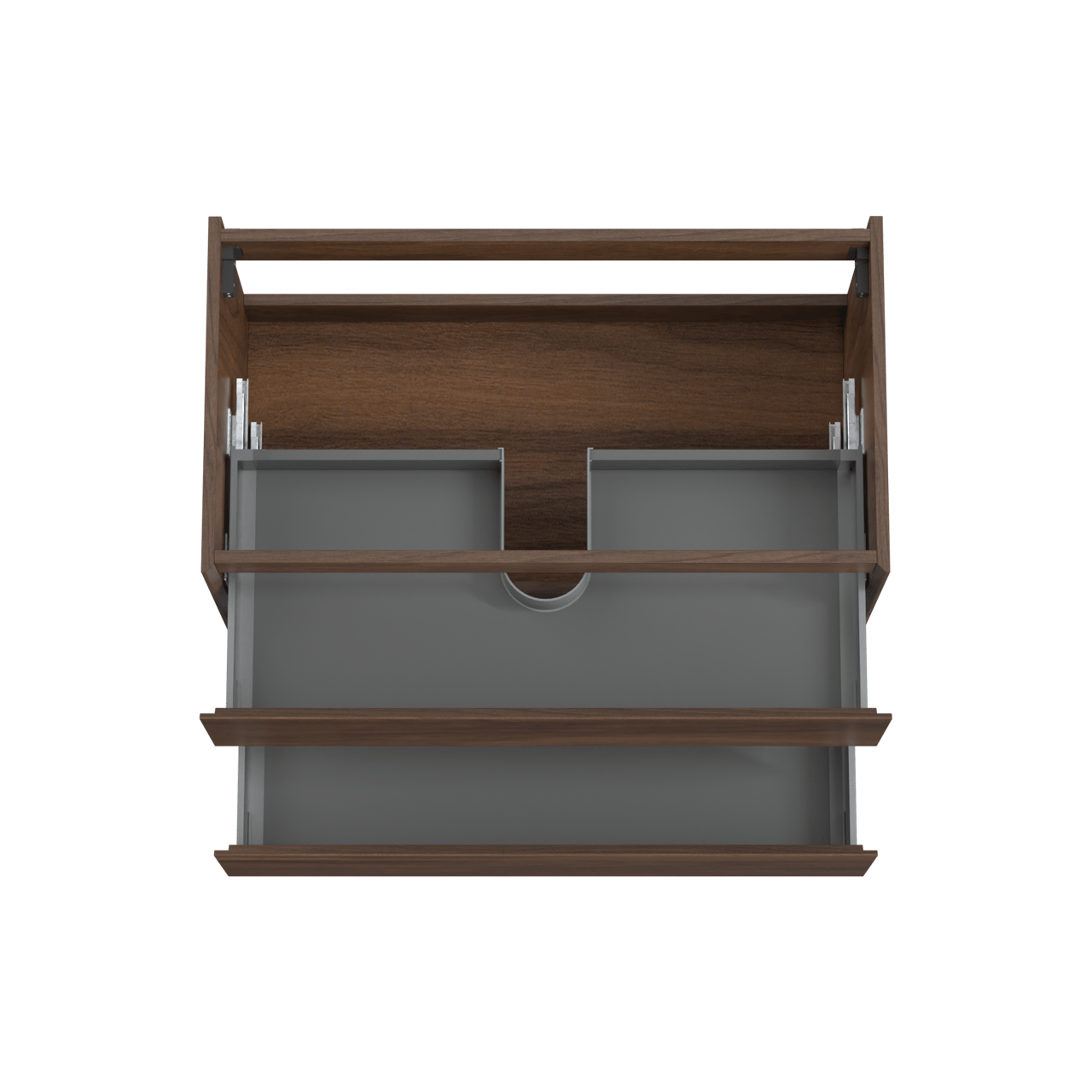 Storke Edge zwevende wastafelonderkast 95 x 52 cm notelaar 2 lades