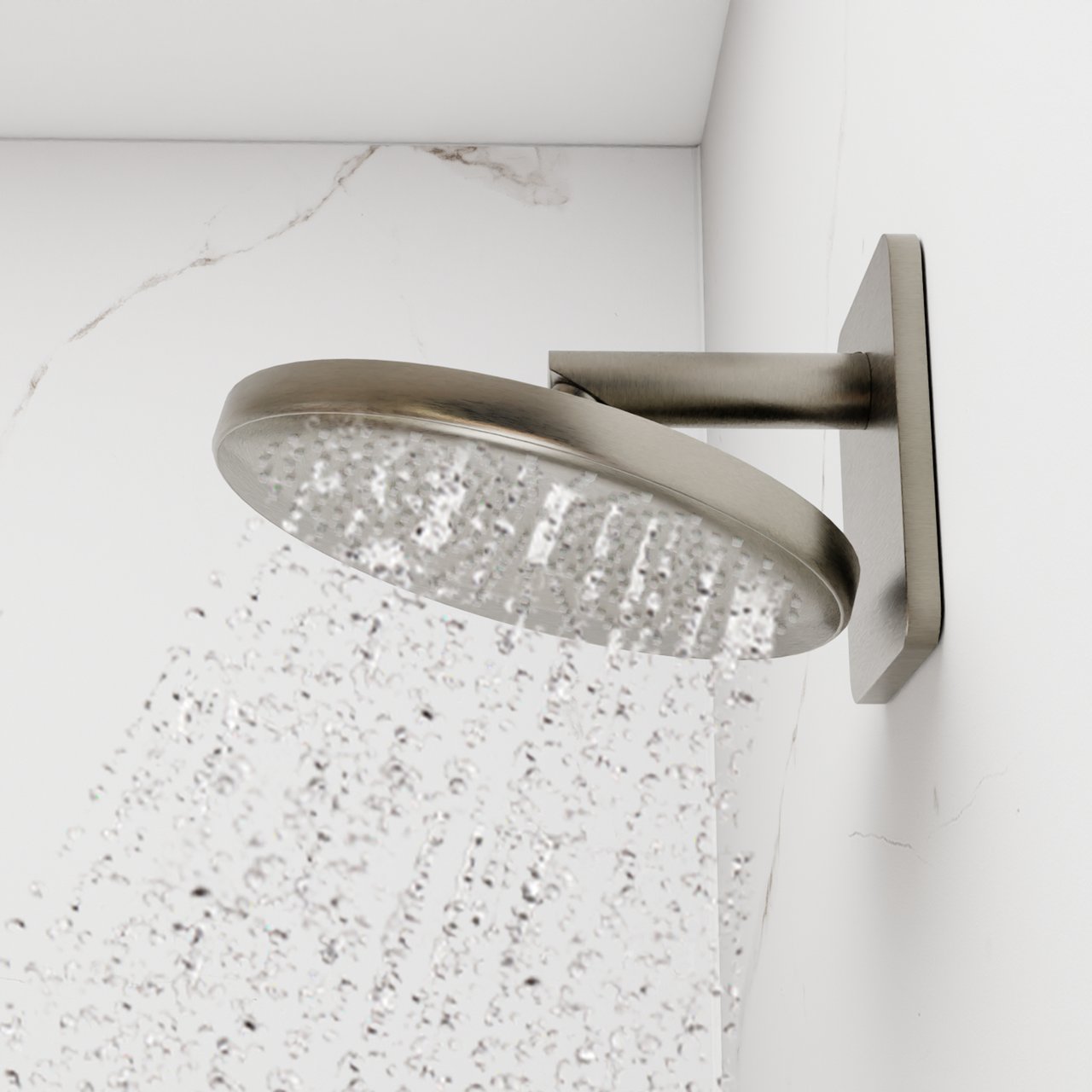 BLAUFOSS Onos 250  hoofddouche rond 25 cm met douchearm  Brushed Coolmetal