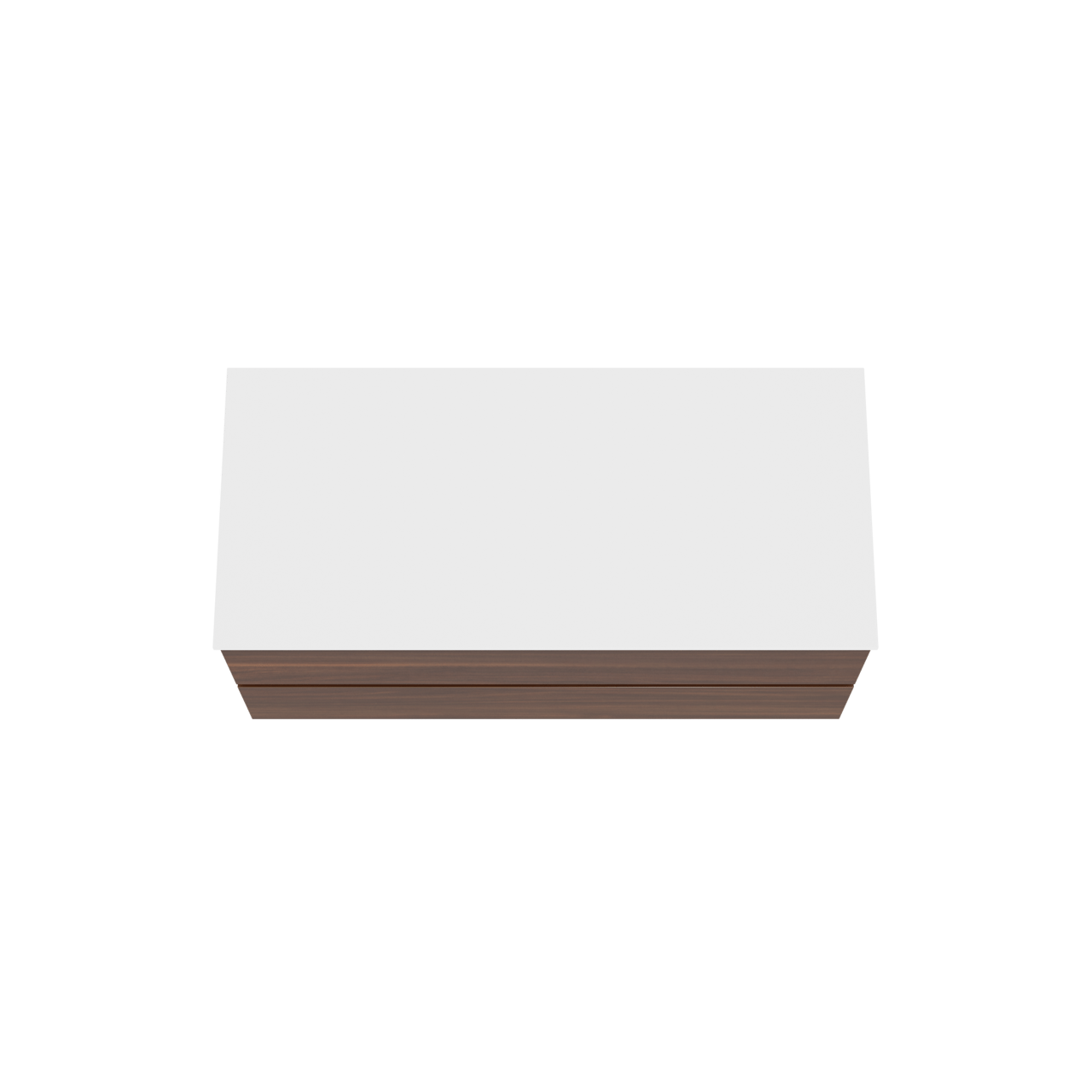 Balmani Lucida meuble salle de bains suspendu 120 x 55 cm noyer américain avec Stretto tablette simple ou double en solid surface blanc mat