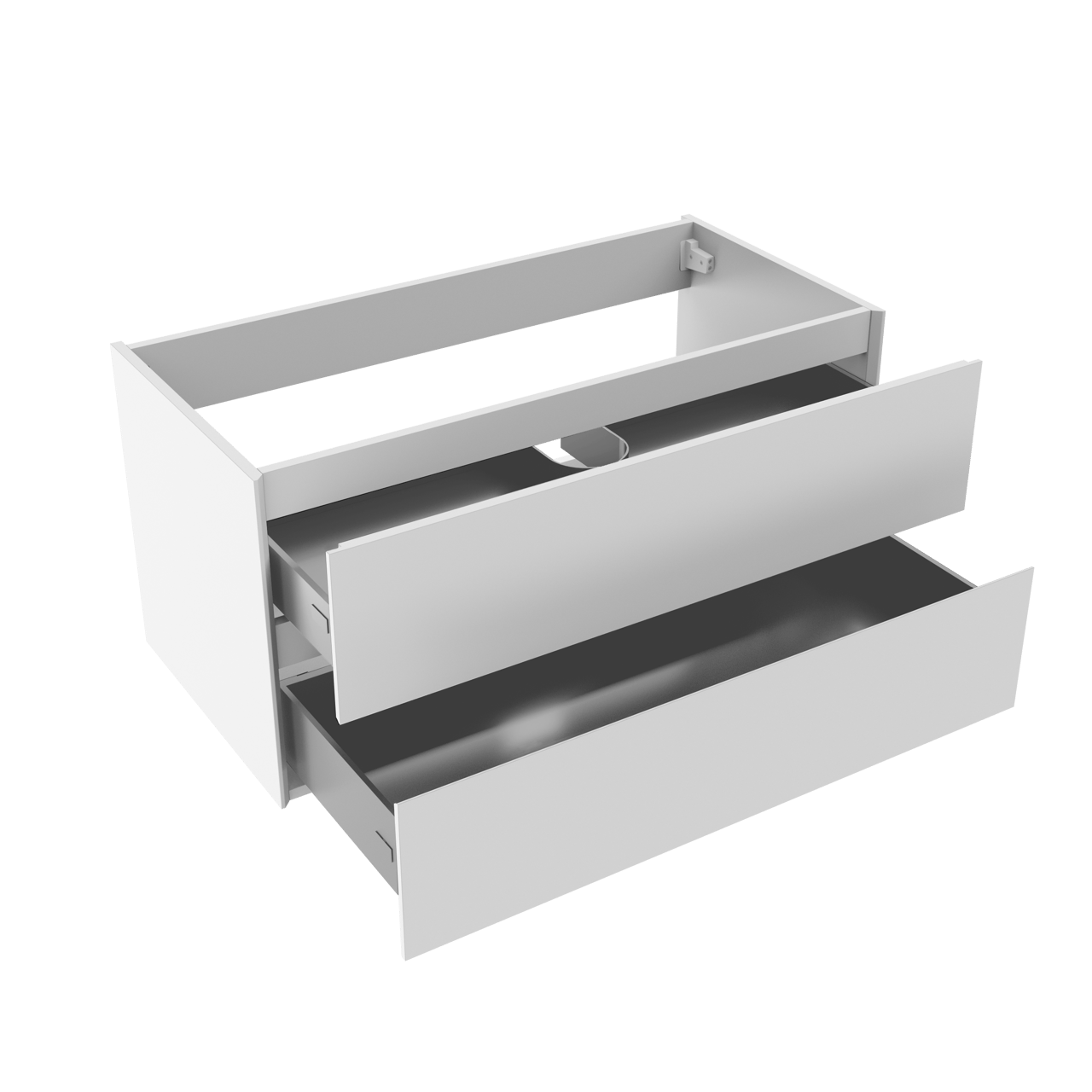 Storke Edge zwevende wastafelonderkast 105 x 52 cm Glanzend Wit 2 lades