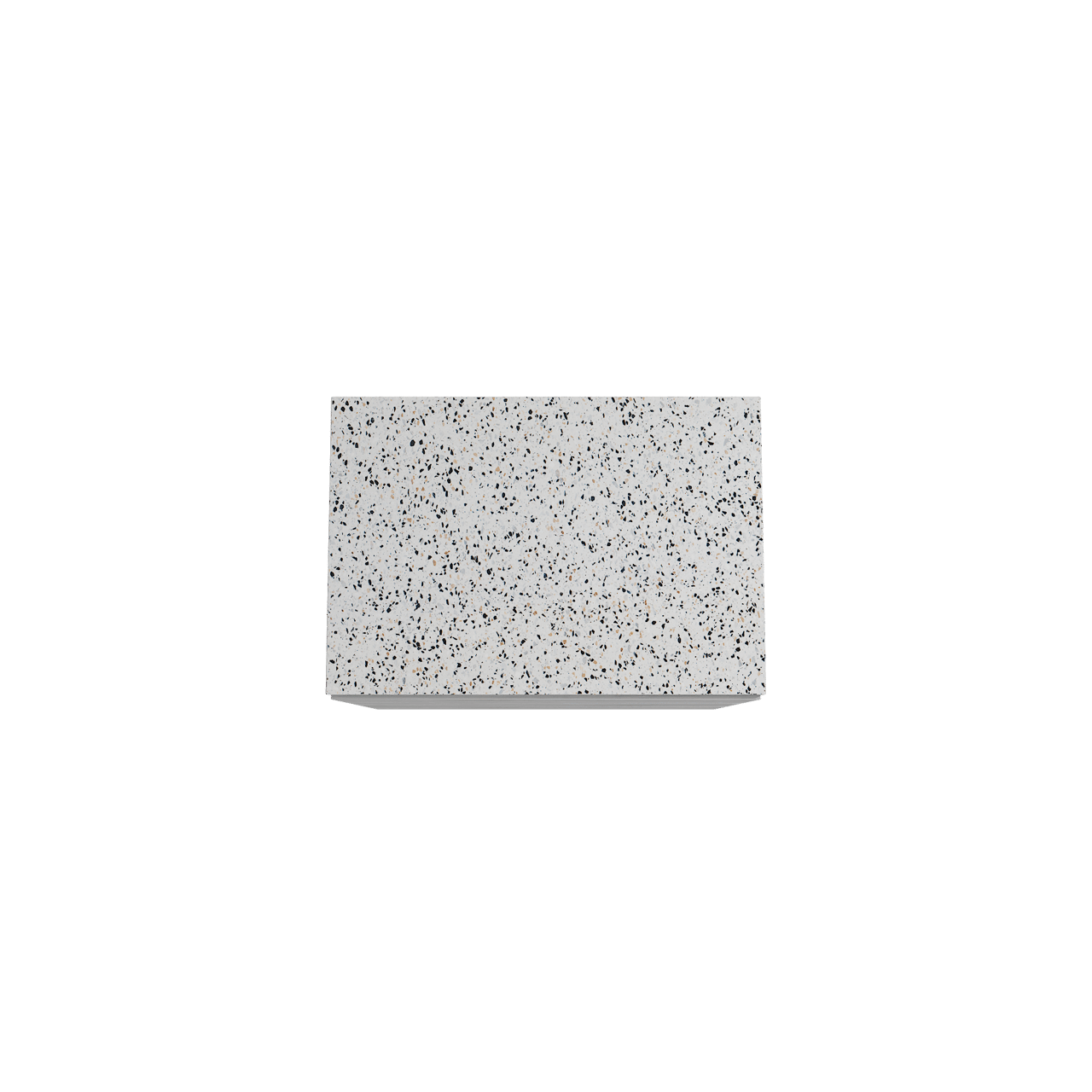 Storke Edge freistehendes Möbelstück Set: 75 x 52 cm, Beton dunkelgrau, mit Tavola Einzel Waschtischplatte, Terrazzo in Weiß/Schwarz matt