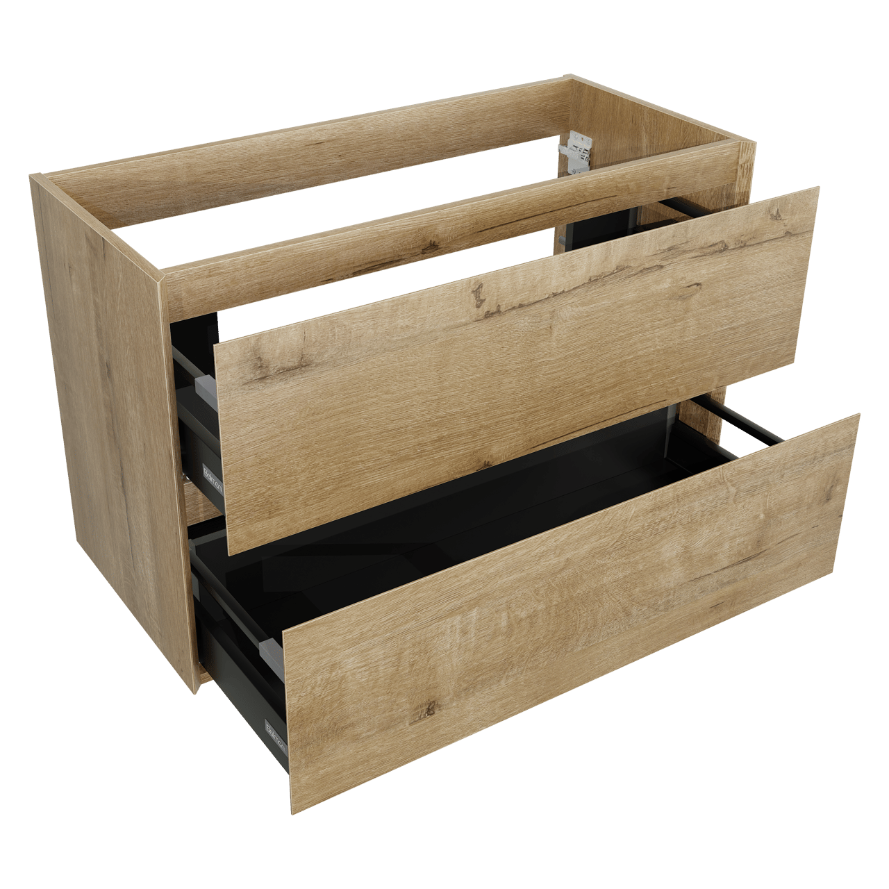 Balmani Mitra Compact zwevend wastafelonderkast 100 x 46 cm ruwe eik 2 lades