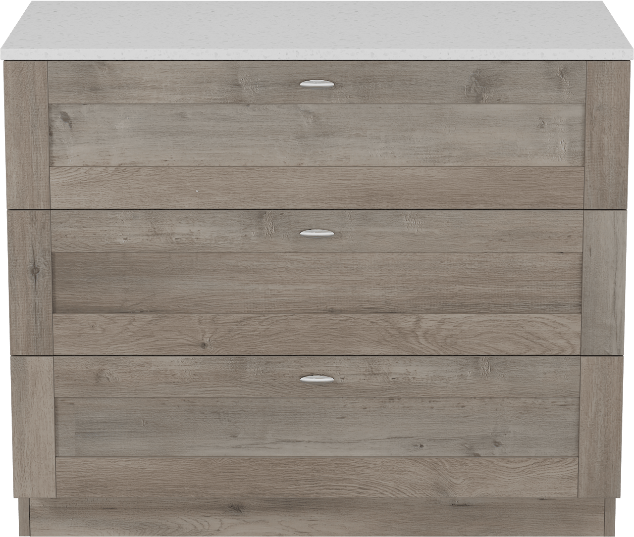 Linie Classo staand badkamermeubel 100 x 46 cm grijze eik met Lado enkel of dubbel tablet in melamine terrazzo wit