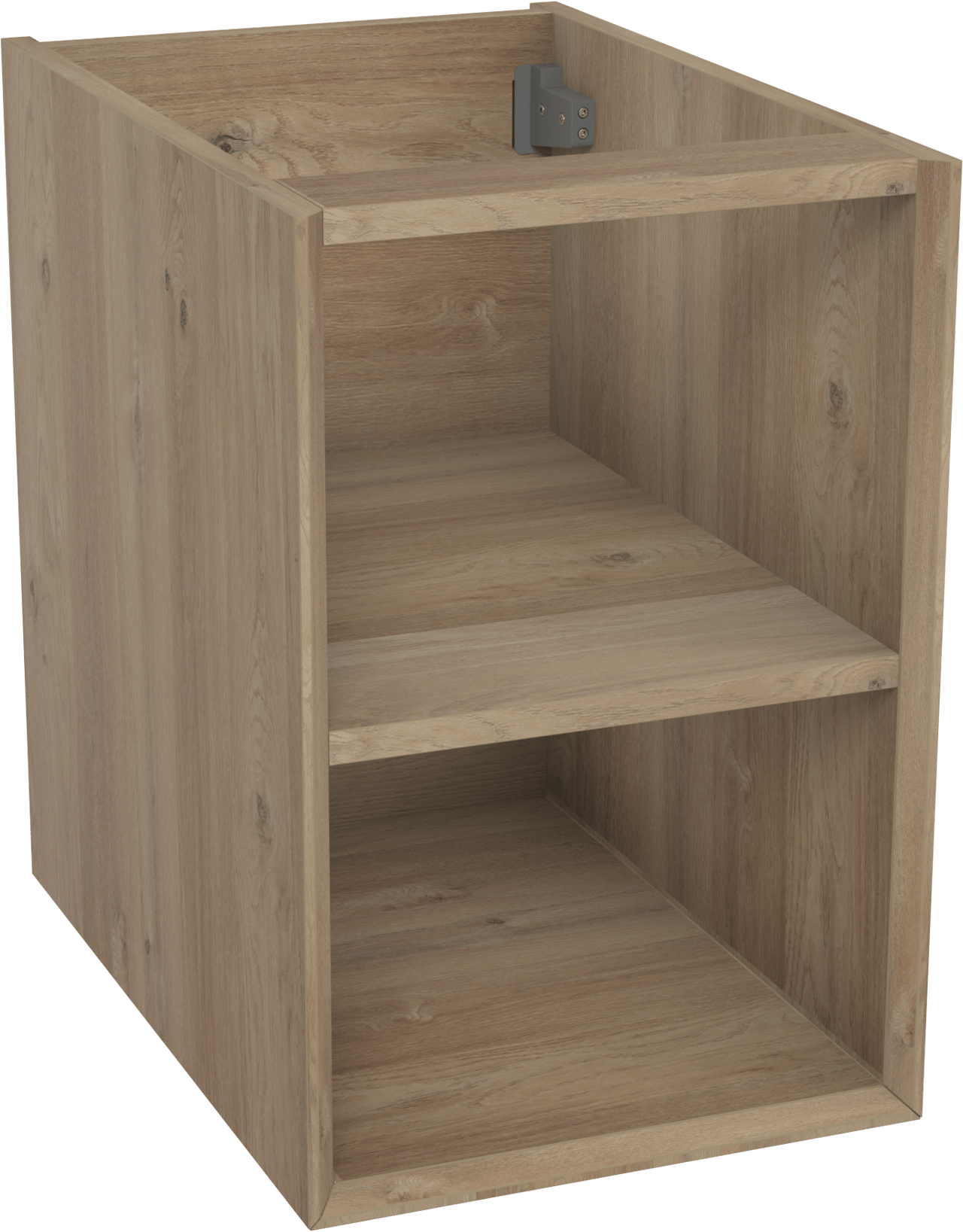 Storke Edge hängender Waschbeckenunterschrank: 35 x 52 cm, Eiche rustikal, mit 2 offenen Nischen