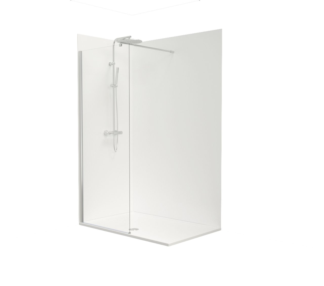 Luca Varess Silk douchewandpaneel 140 x 260 cm acryl mat wit