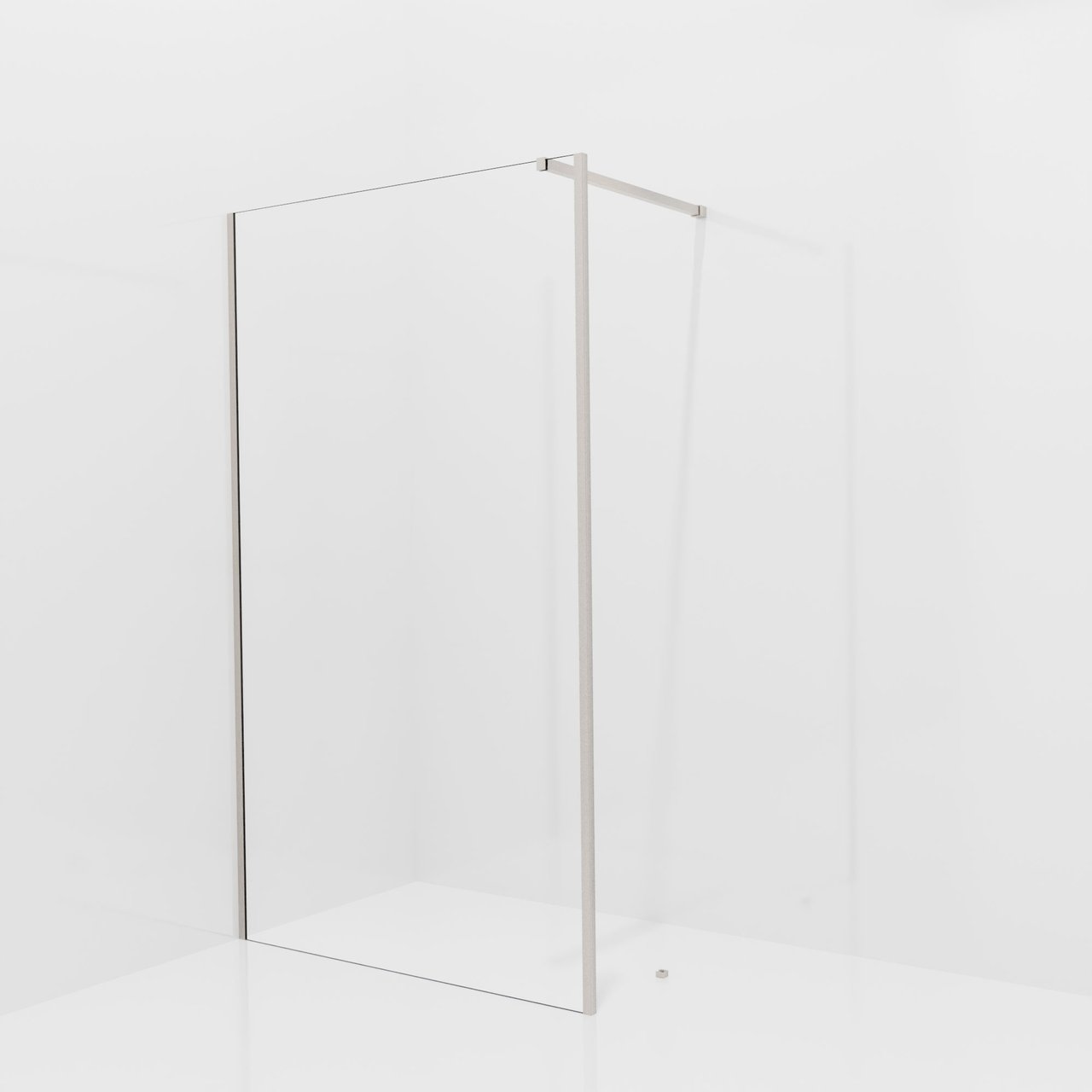 Balmani Modular douche à l'italienne avec paroi latérale fixe: 120 x 200 cm, Verre transparent, avec coating, Profil Brushed CoolMetal