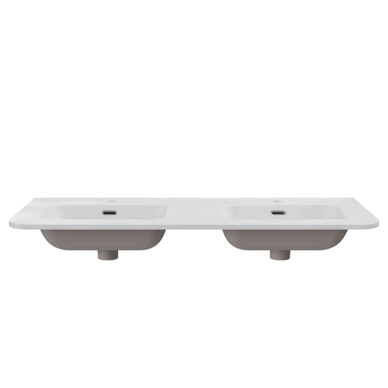 Storke Kera Soft dubbele wastafel mat witte porselein 120 x 46 cm