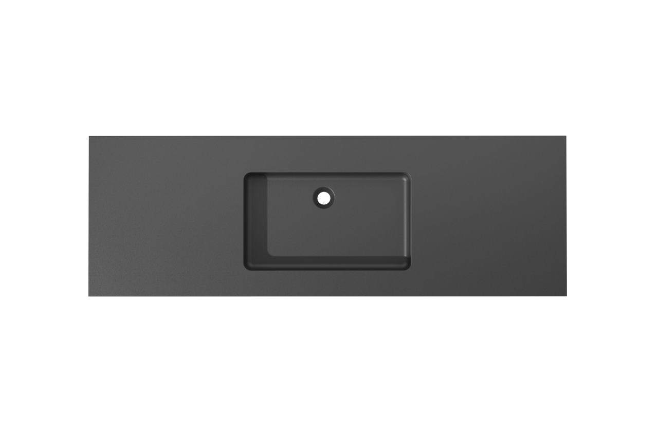 Storke Scuro enkele wastafel mat kwarts 155 x 52 cm
