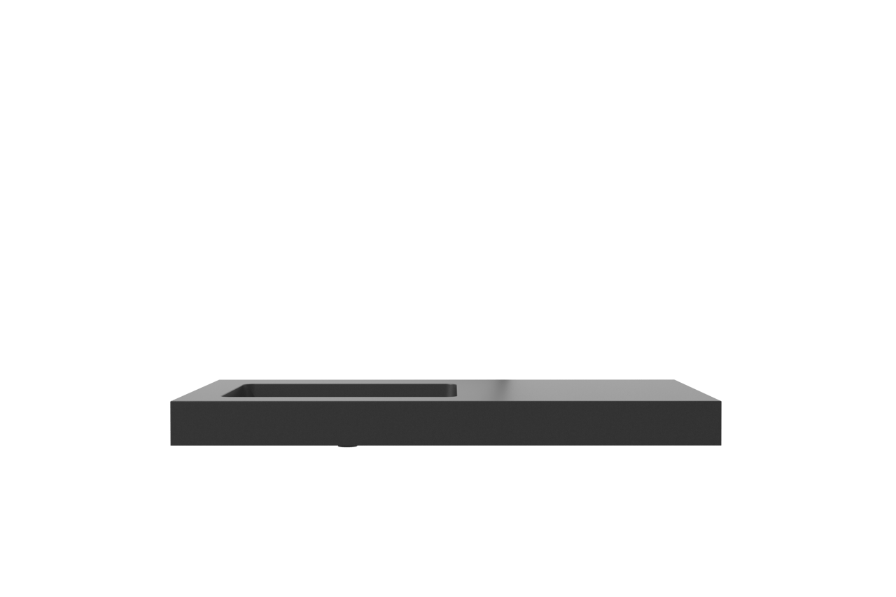 Storke Scuro High asymmetrisch linkse wastafel mat kwarts 110 x 52 cm