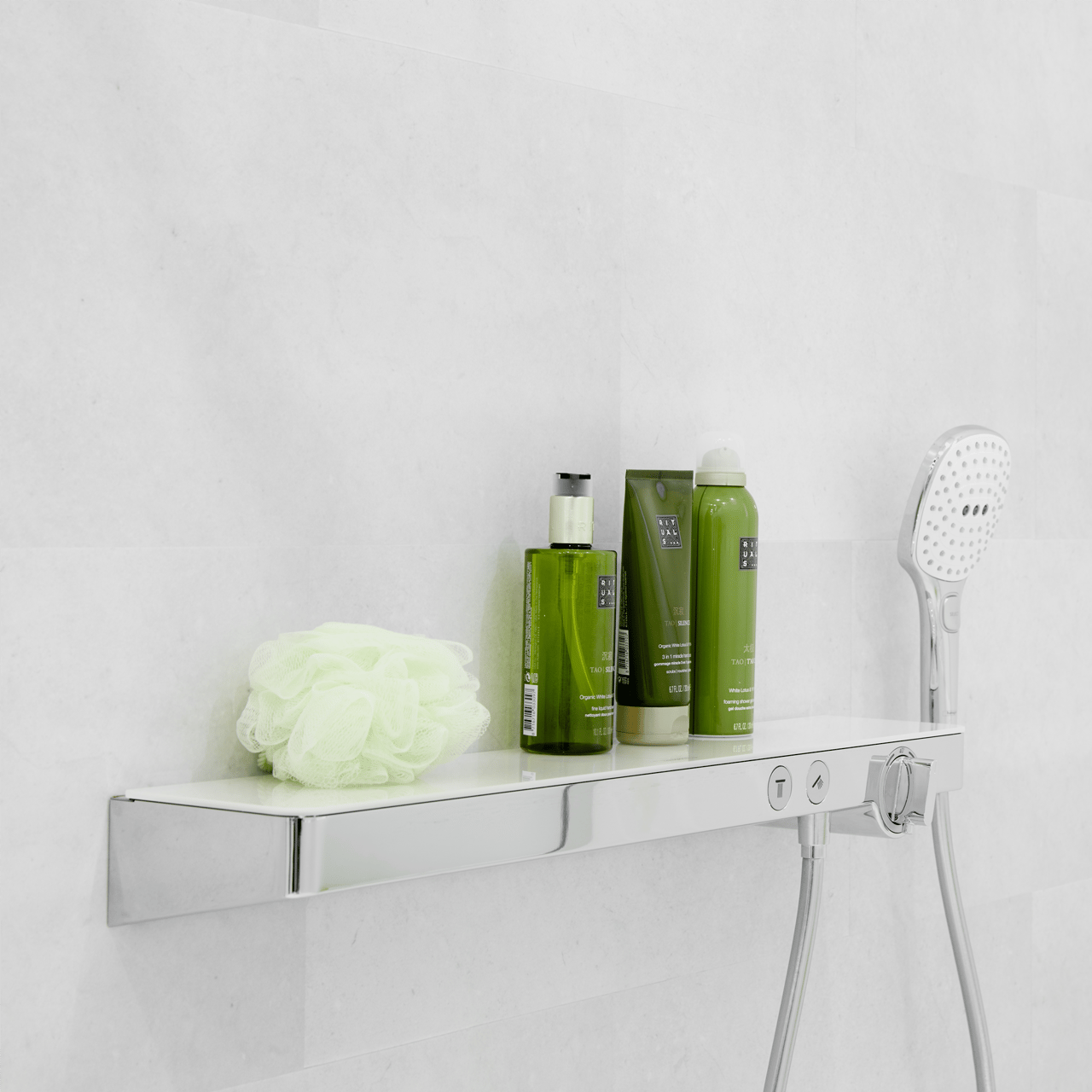 Hansgrohe ShowerTablet Select 700 Thermostat-Duscharmatur: Unterputz, für 2 Verbraucher, Chrom und Weiß glänzend