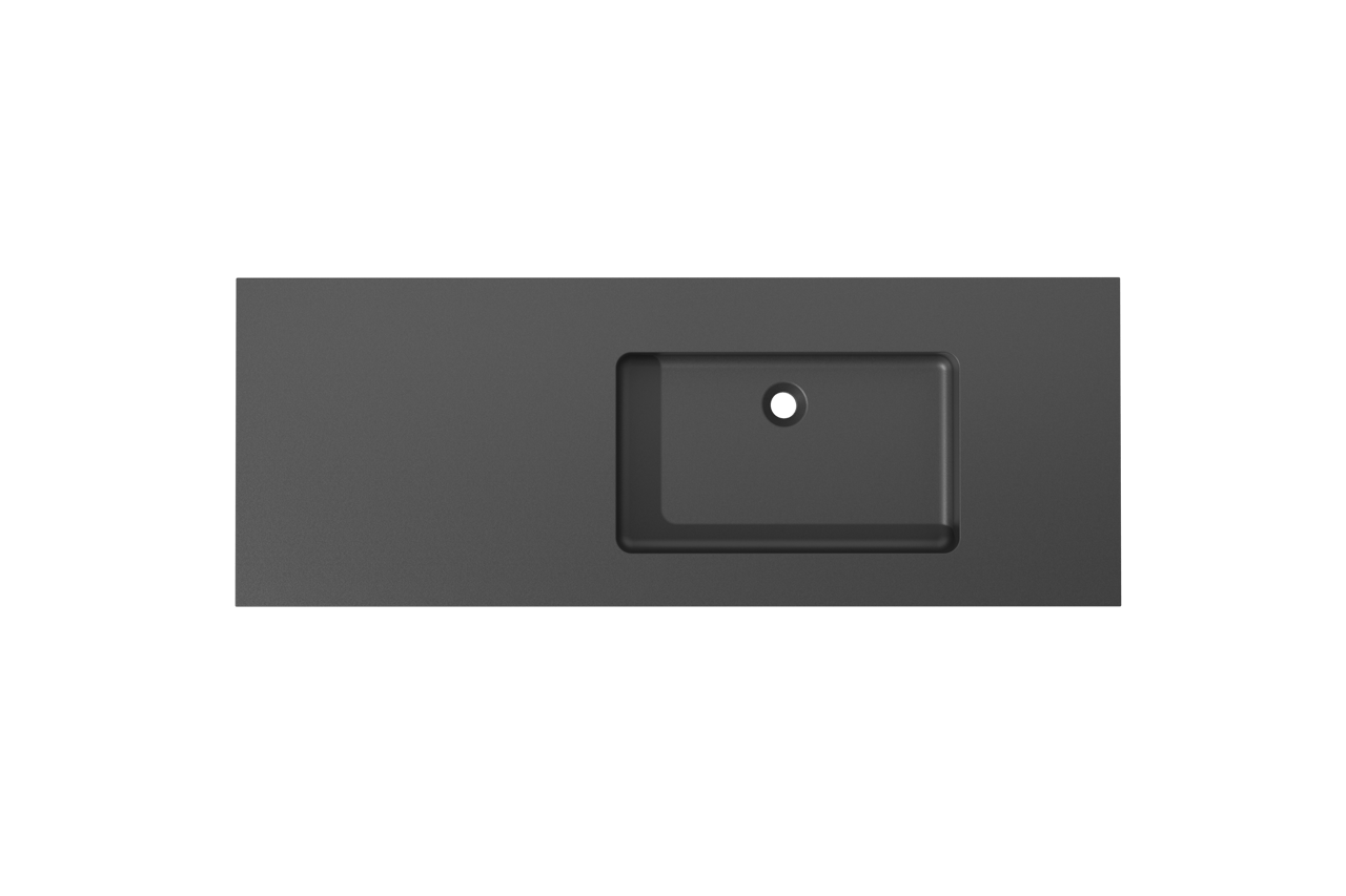 Storke Scuro Waschtisch, rechts, Quarz matt, 140 x 52 cm, Schrankkombination 35 cm
