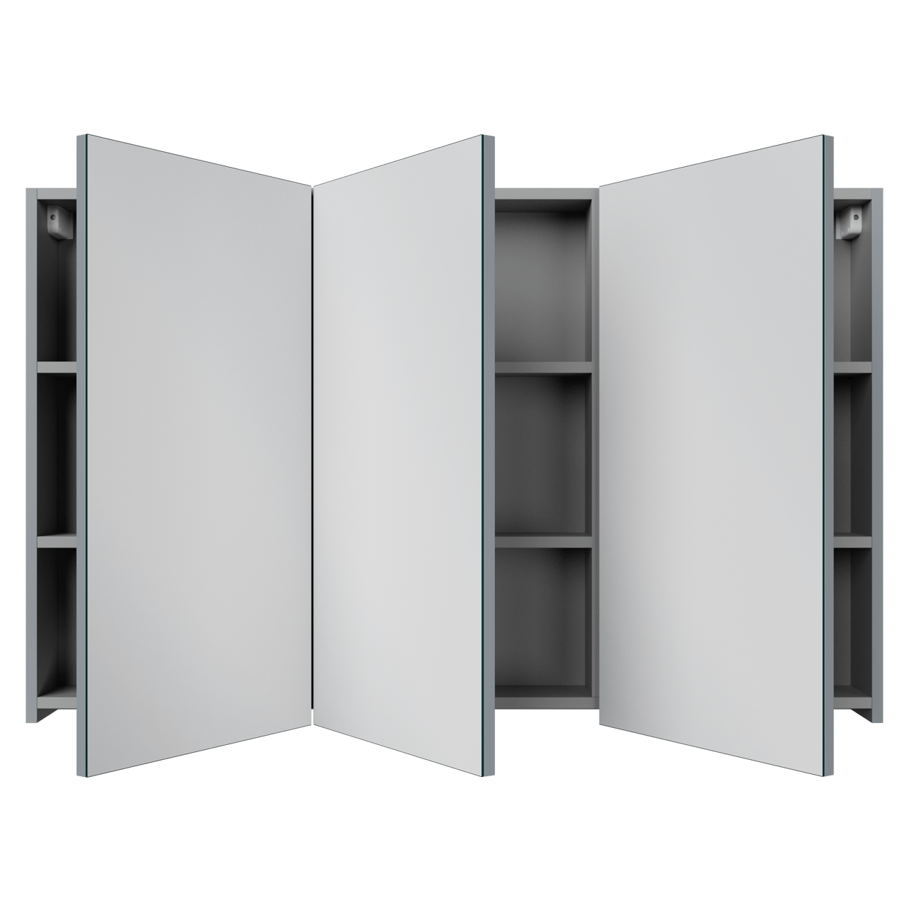 Linie Montro Spiegelschrank Bad: 120 x 75 cm, Blau Anthrazit