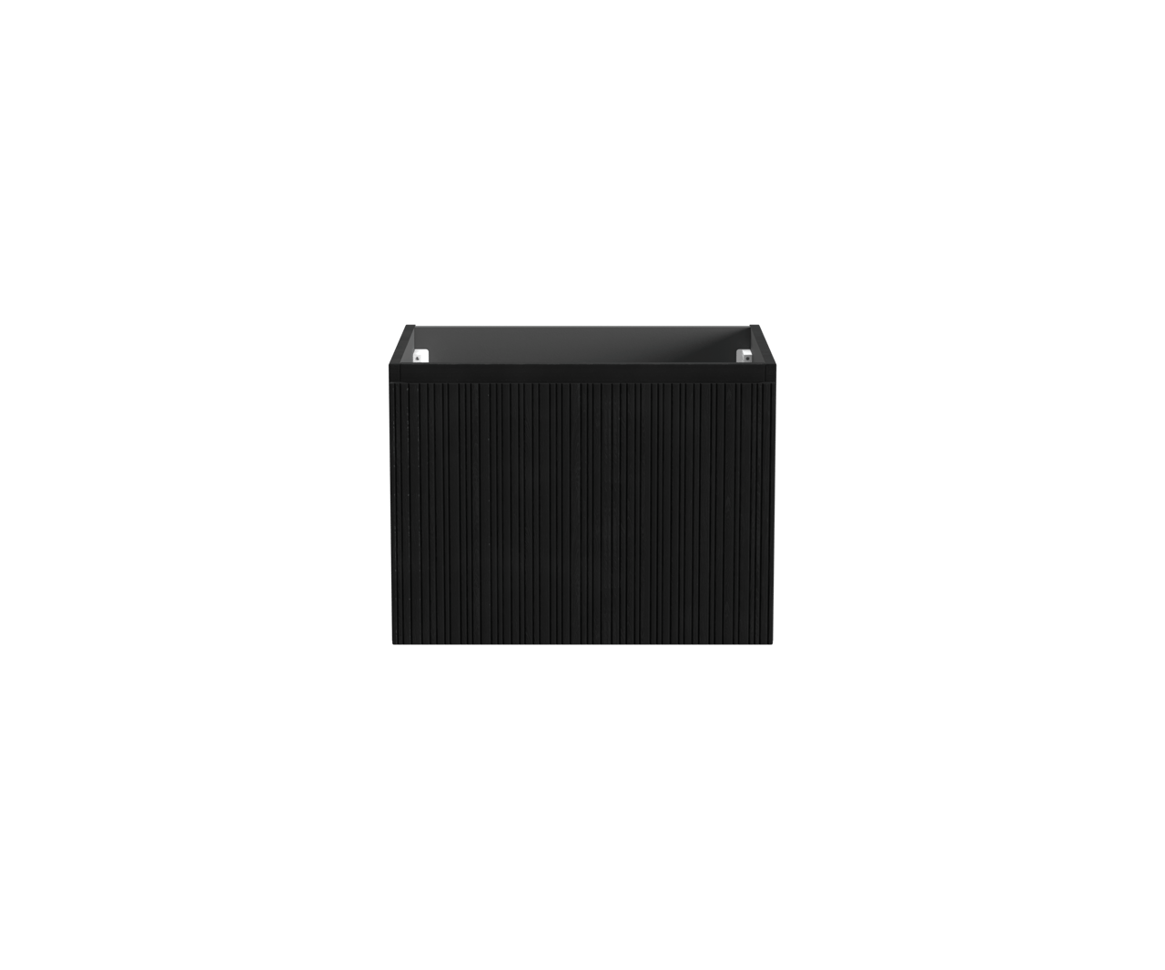 Storke Ribs hängender Waschbeckenunterschrank: 65 x 52 cm, Eiche Schwarz, 2 Schubladen
