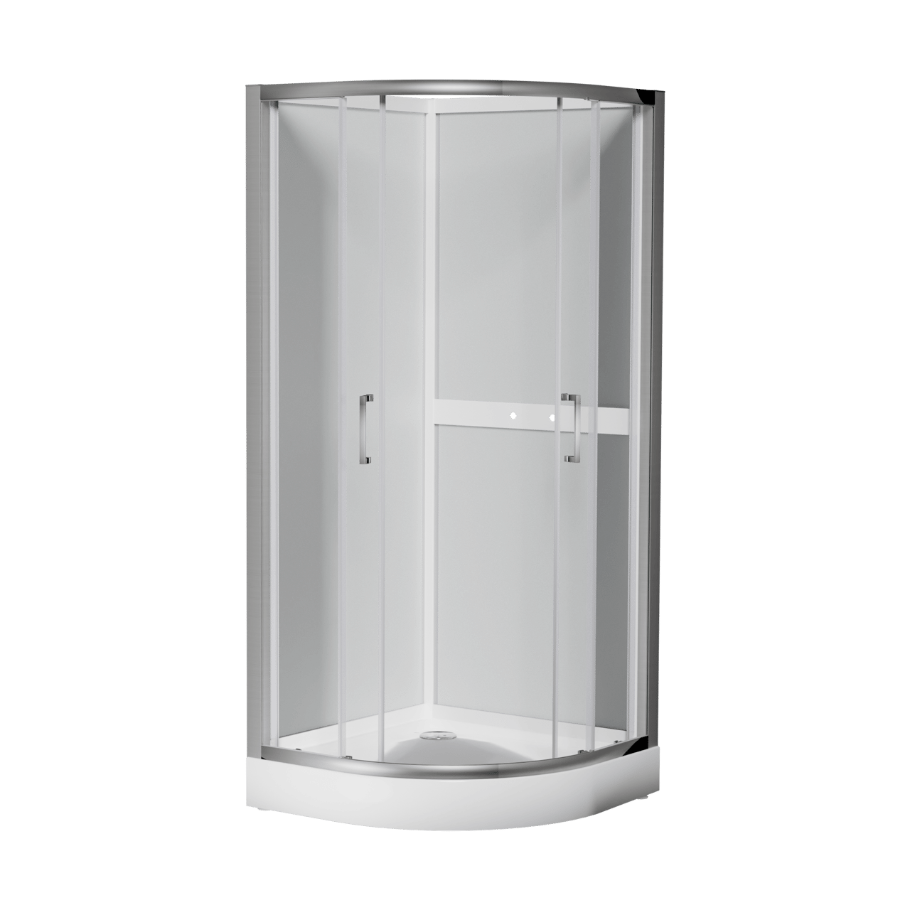Luca Varess Talan kwartronde douchecabine met schuifdeuren 90 x 90 cm helder glas mat chroom profiel
