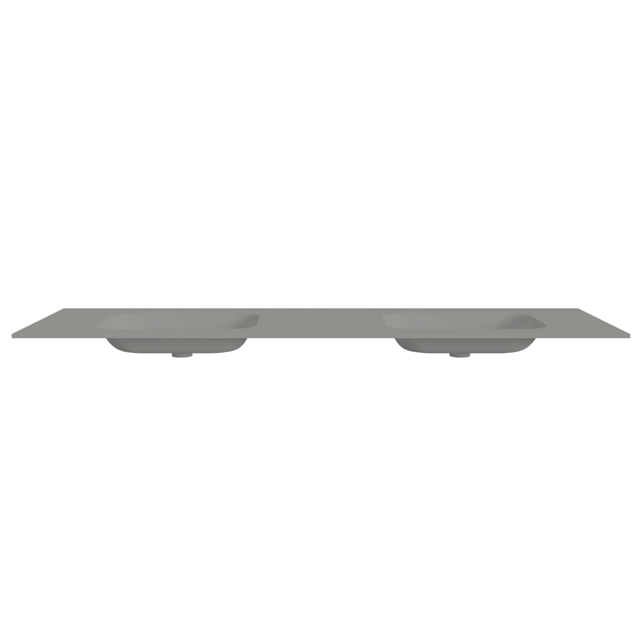 Balmani Tablo Arcato double vasque avec crépine Solid Surface gris pierre mat 180 x 55 cm