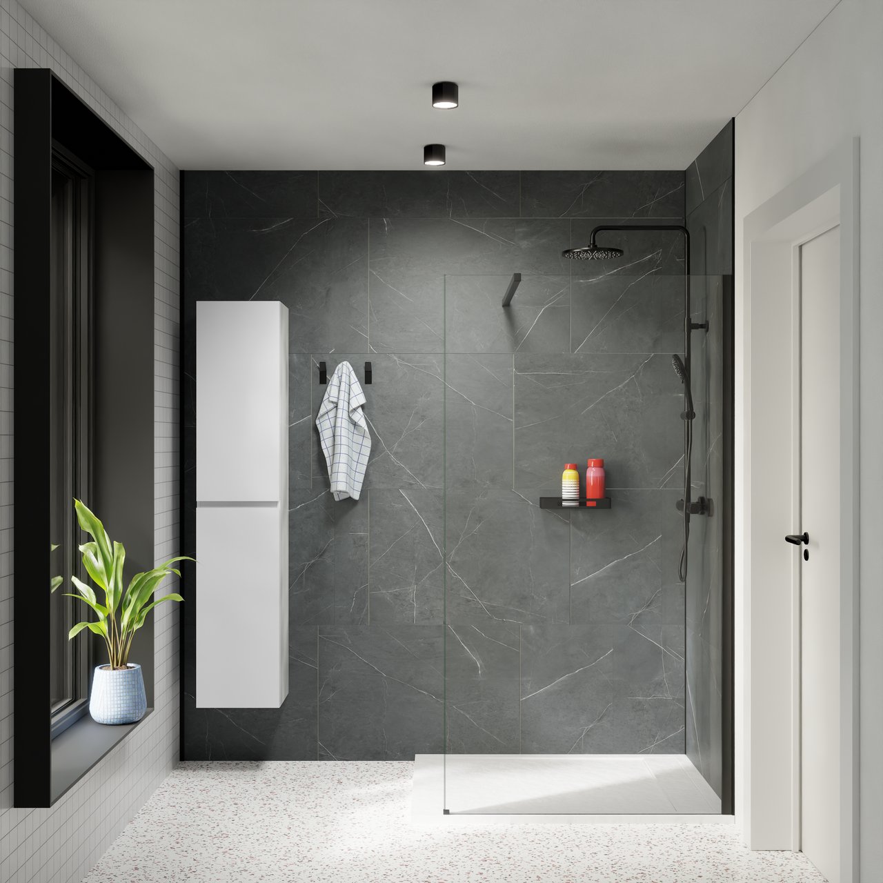 Luca Varess Groovy Wandfliesen (4 Fliesen) 120 x 60 cm, SPC, Persian Grey Marble
