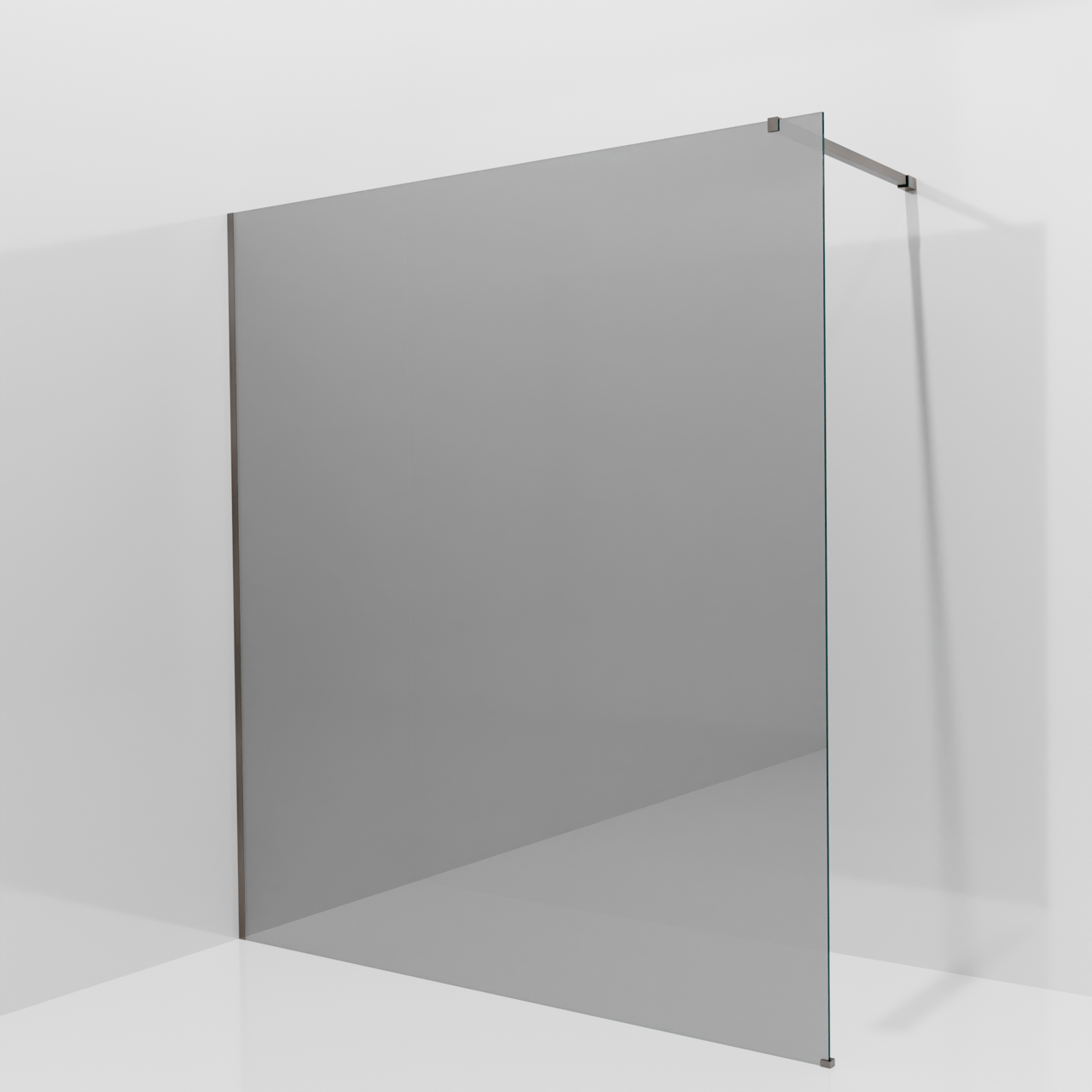Balmani Modular douche à l'italienne: 180 x 200 cm, Miroir Reflex, avec coating, Profil Brushed GunMetal