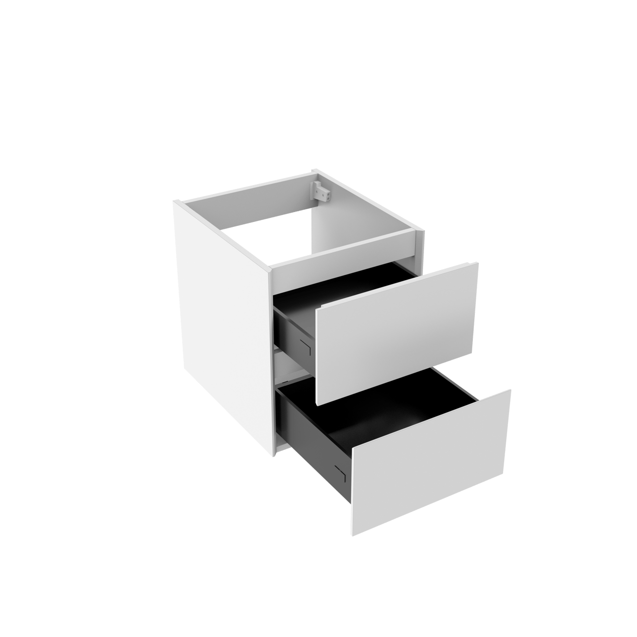 Storke Edge zwevende wastafelonderkast 45 x 52 cm Glanzend Wit 2 lades