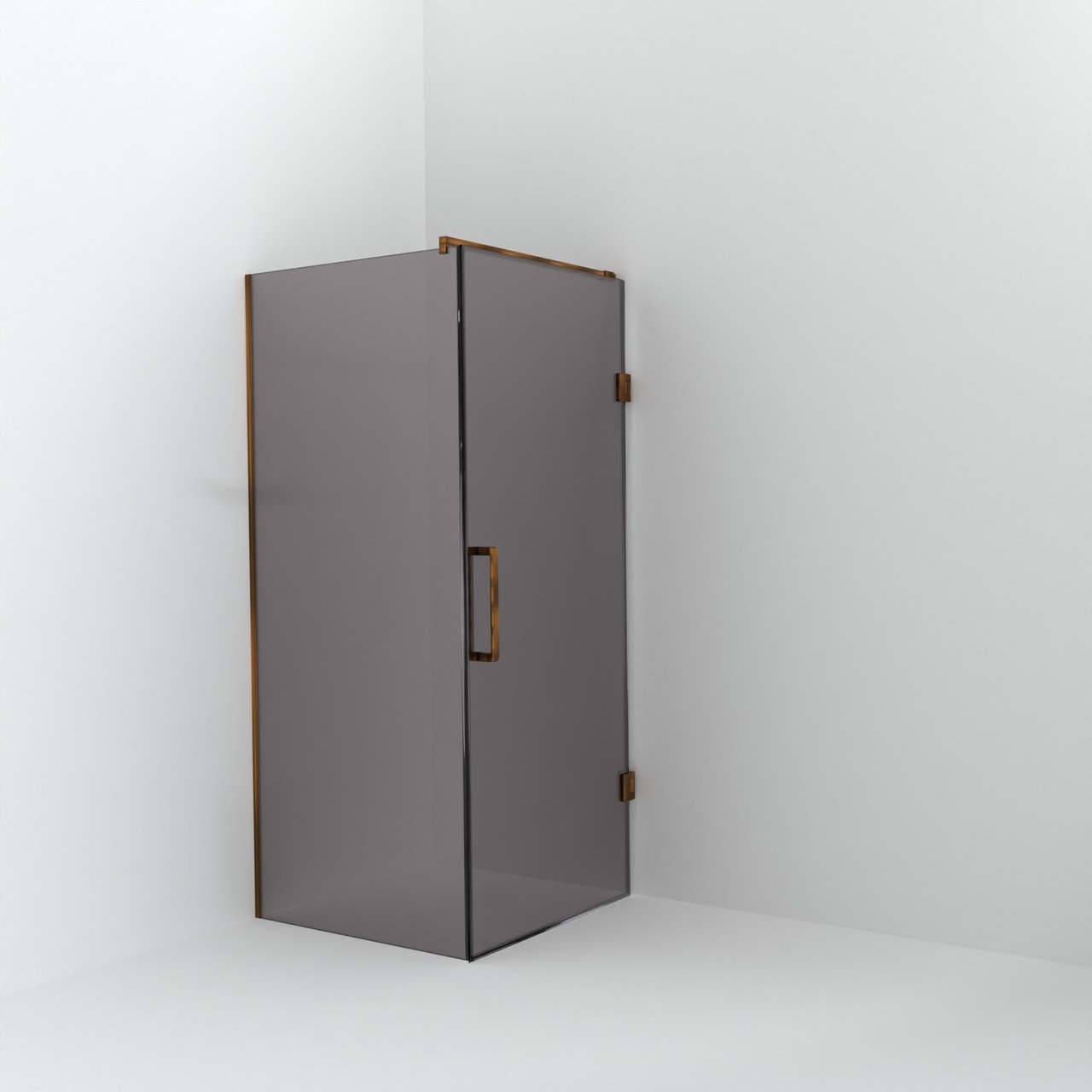 Balmani Modular Walk-In Dusche mit Tür: 90 x 200 cm mit Tür 90 cm, Rauchglas, Profil Brushed Rosegold