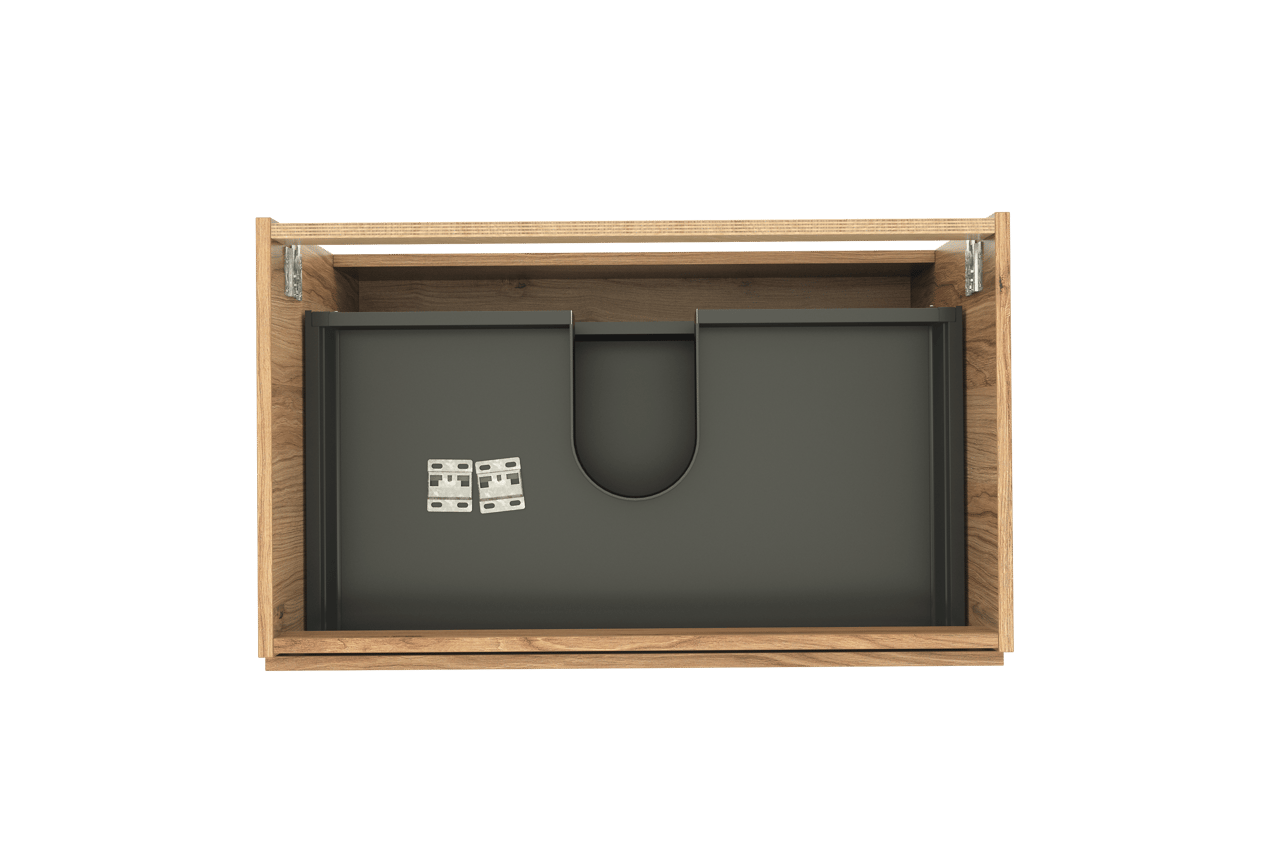 Balmani Lucida meuble sous-lavabo suspendu 90 x 55 cm teck 2 tiroirs