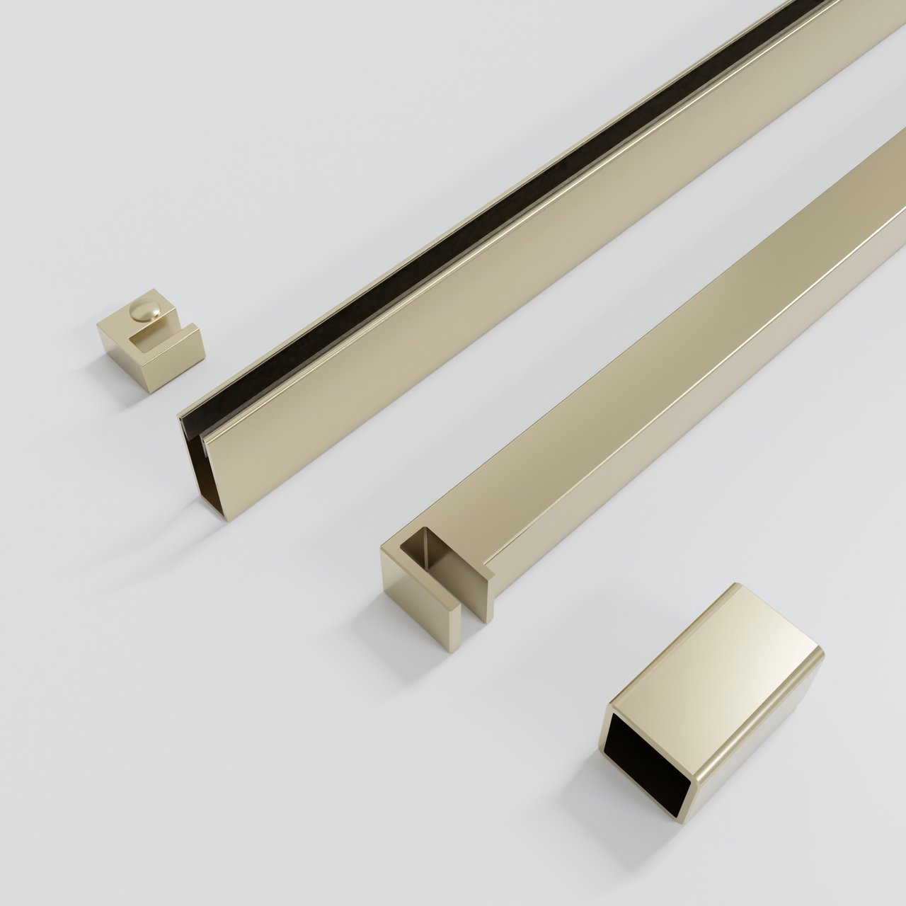 Balmani Modular Walk-In Dusche: 90 x 200 cm, Mikado, Profil Brushed Champagne Gold