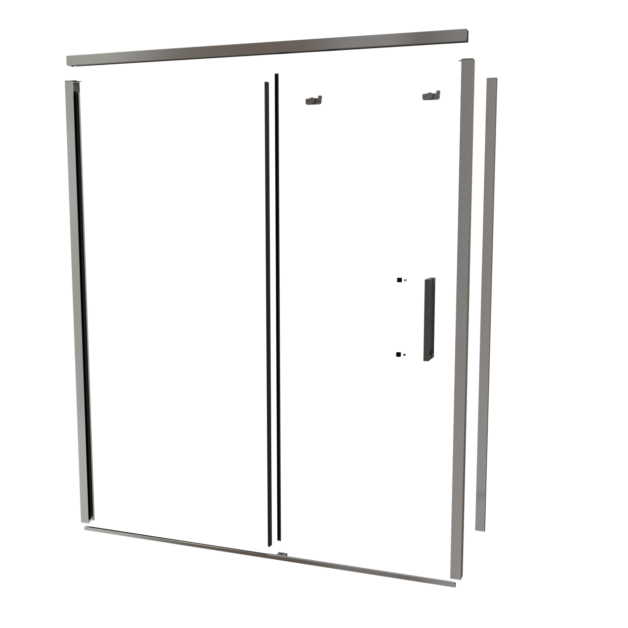 Balmani Senses Design 180 cm links douchecabine met schuifdeur profielenset chroom