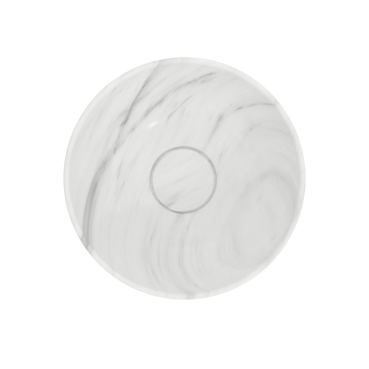Balmani Bowl Aufsatzwaschbecken: Carrara-Marmor, rund, Ø 24 cm