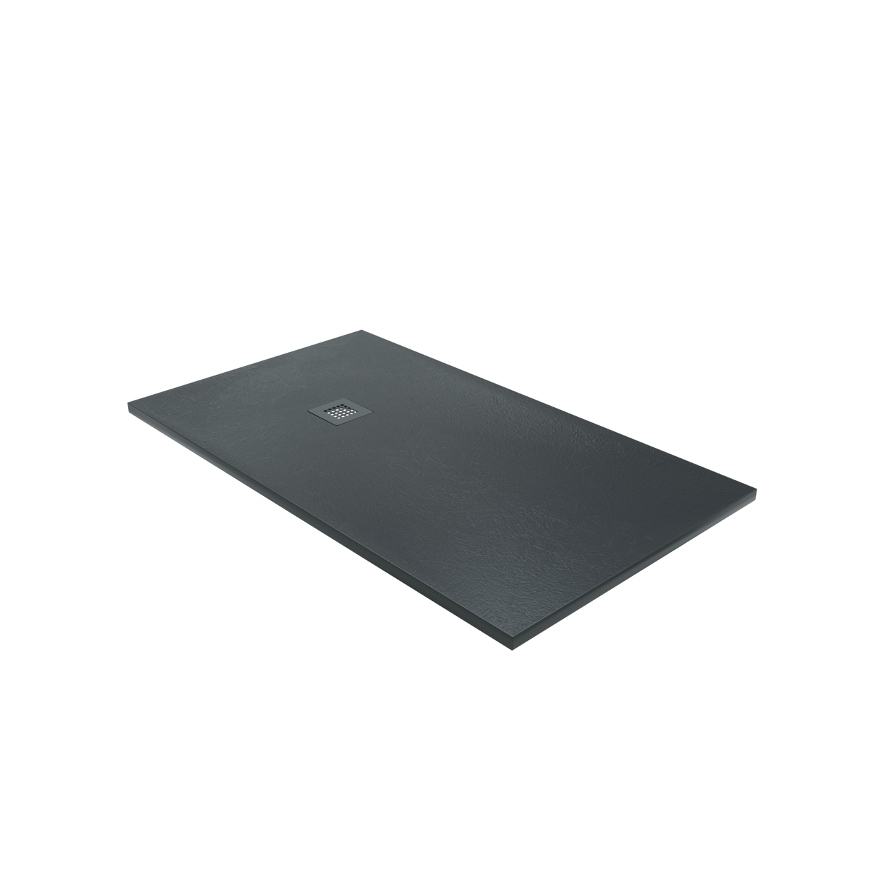 Balmani Vega receveur de douche 140 x 80 cm marbre composite gris graphite texture ardoise