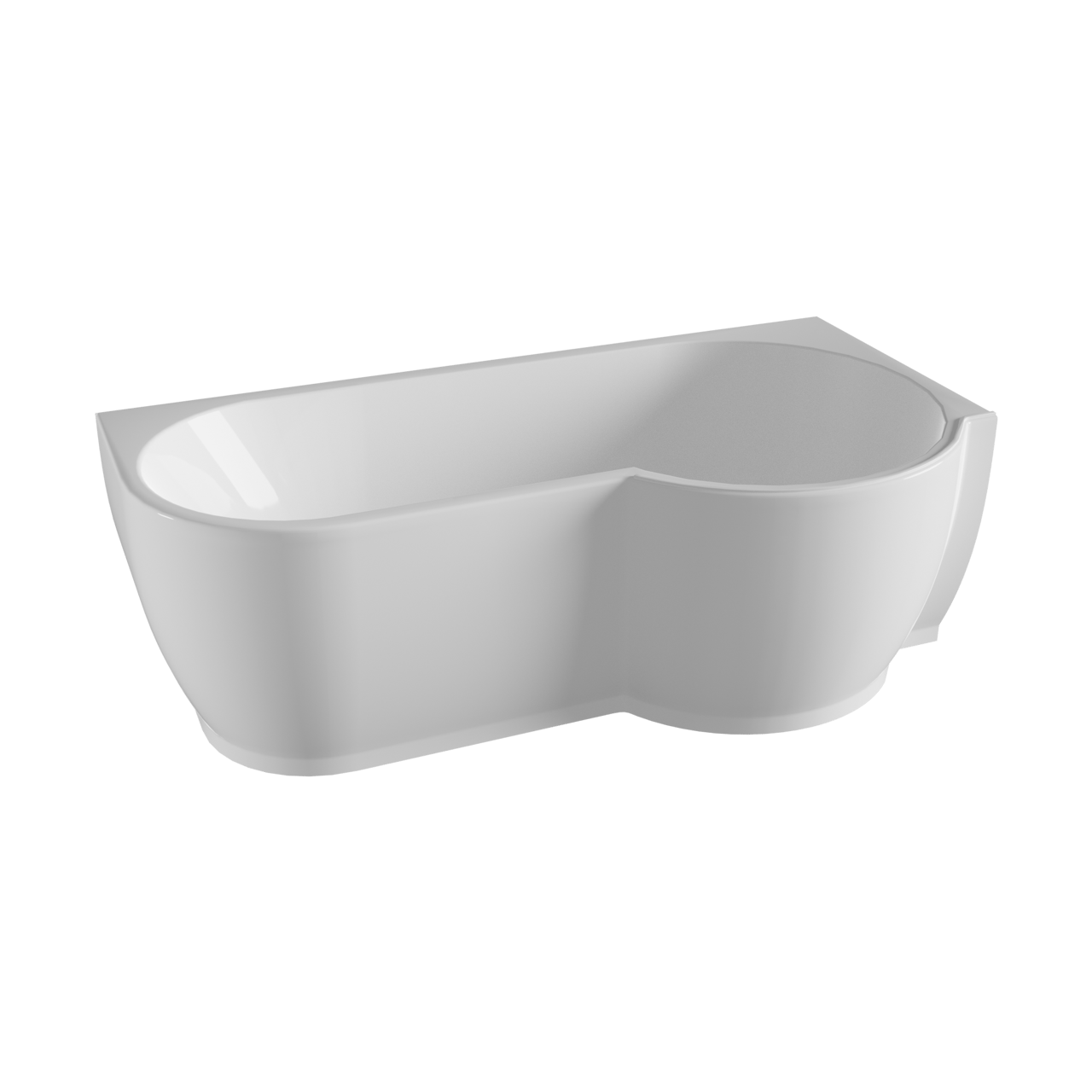 Linie Paulo baignoire d'angle droite duo 170 x 90 cm acrylique Blanc Brillant
