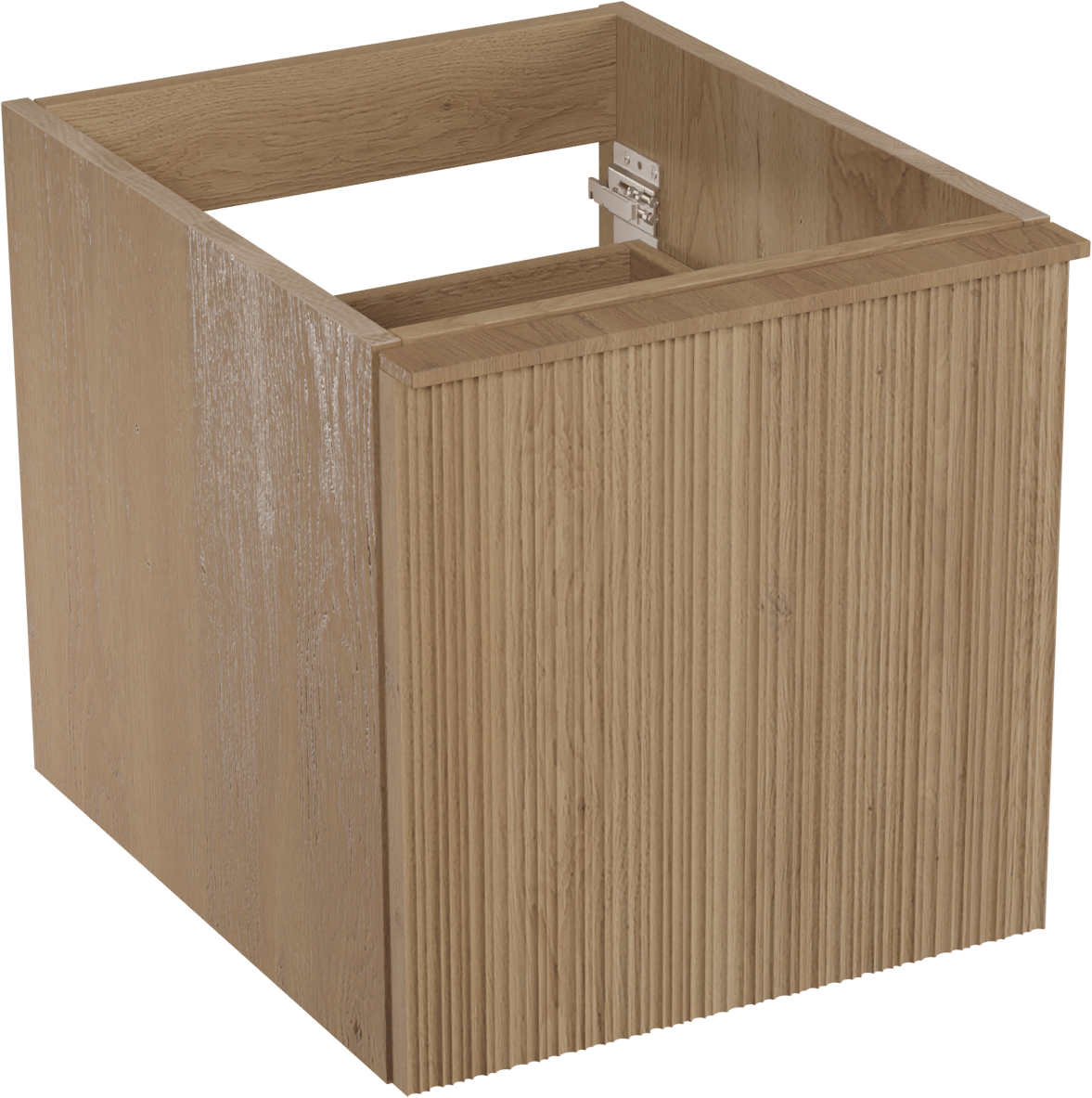 Balmani Forma meuble sous-vasque suspendu nervure asymétrique 45 x 55 cm chêne naturel 2 tiroirs