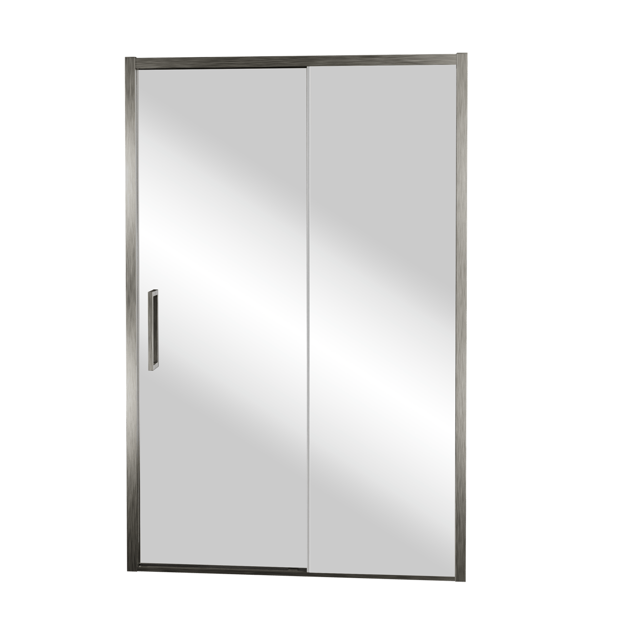 Balmani Senses Design porte coulissante à droite 160 cm x 210 cm verre Miroir Reflex, Profil Brushed GunMetal