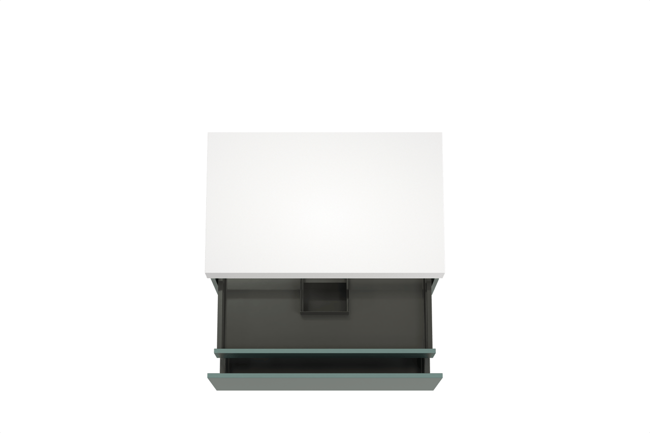 Balmani Sfera by Lucida meuble salle de bains suspendu 90 x 55 cm forest avec Dominus tablette simple en solid surface blanc mat