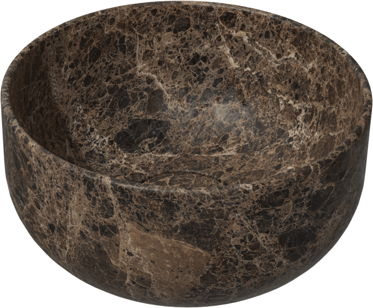 Balmani Bowl Aufsatzwaschbecken: Marmor Dark Emperador, rund, Ø 24 cm