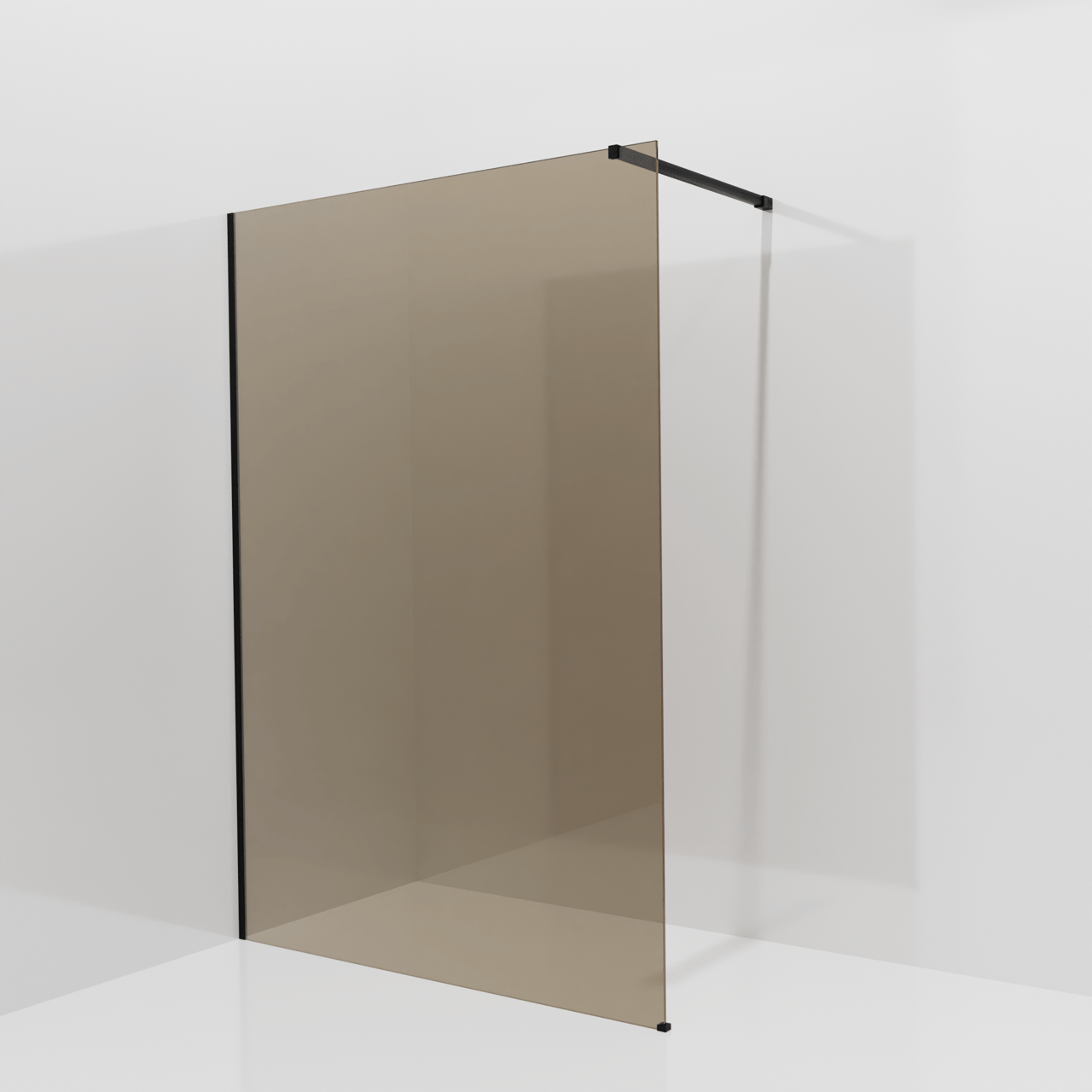 Balmani Modular Walk-In Dusche: 140 x 200 cm, Bronze Glas, Profil Schwarz matt