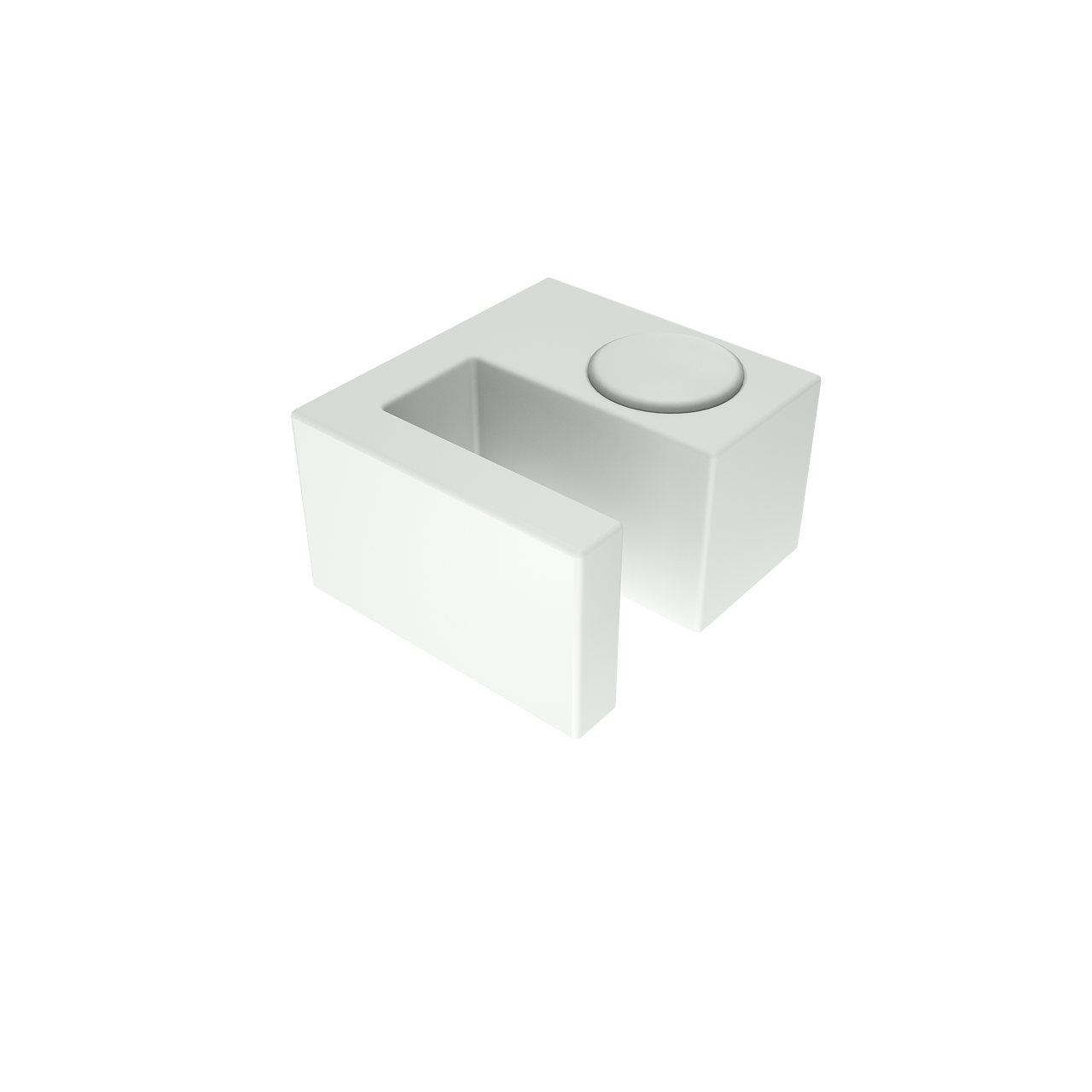 Balmani Modular bevestigingsblok glas mat wit