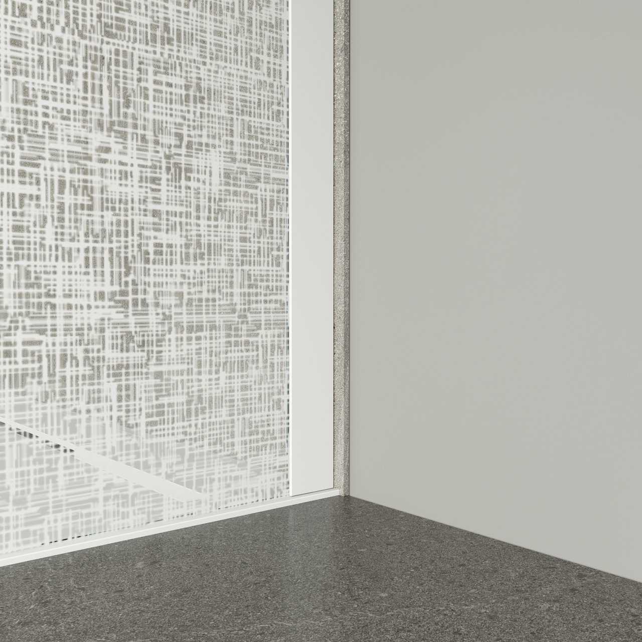 Balmani BMSS douche à l'italienne 90 x 200 cm verre lin blanc profil blanc mat