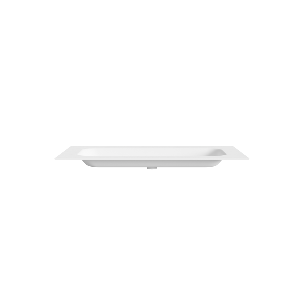 Balmani Tablo Arcato Einzelwaschtisch für 2 Armaturenlöcher, Solid Surface matt, 120 x 55 cm, inklusive Ablaufventil