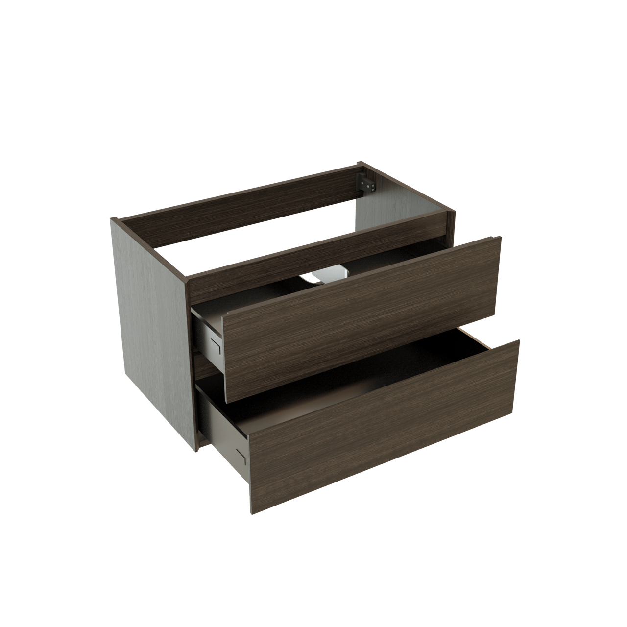 Storke Edge meuble sous-lavabo suspendu 80 x 46 cm chêne foncé 2 tiroirs