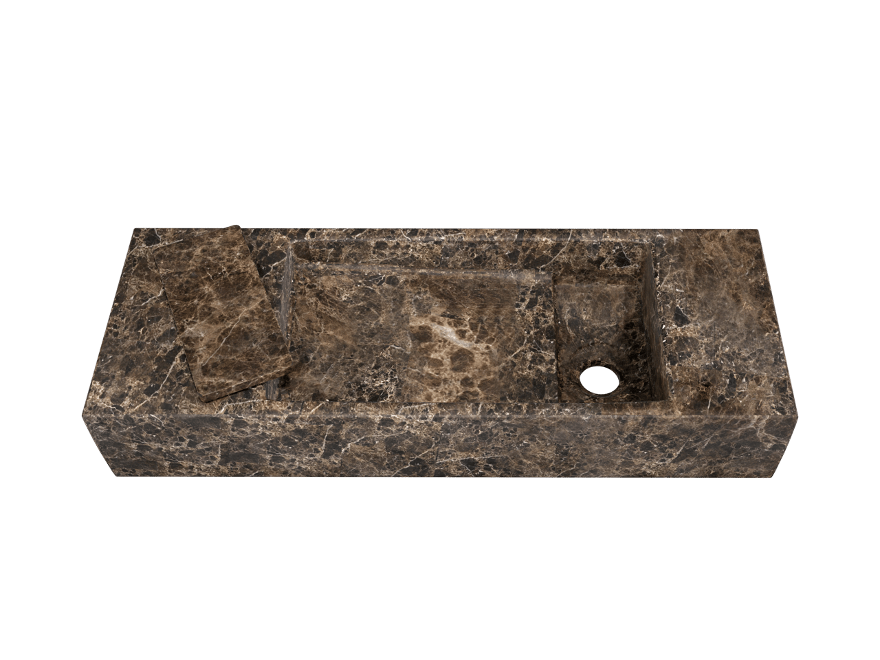 Balmani Mood fonteintje 55 x 20 cm Dark Emperador Marmer