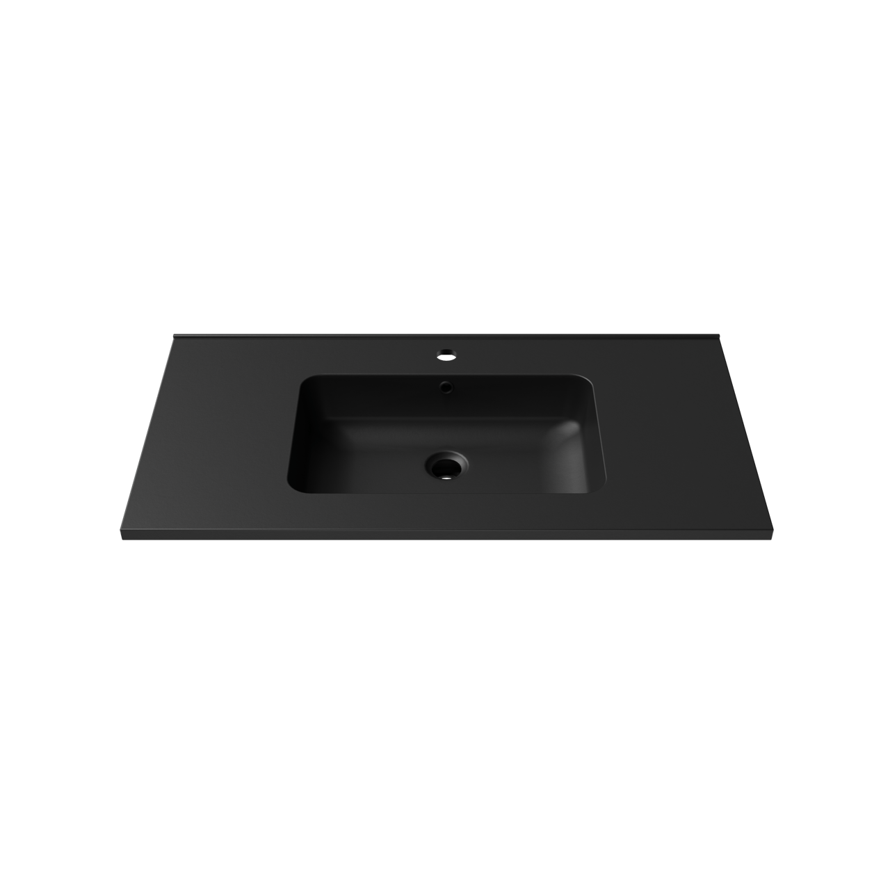 Linie Vano plan simple marbre composite Noir Mat 90 x 46 cm