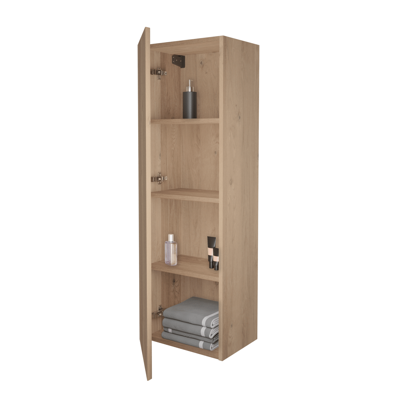 Storke Edge Badhochschrank: Hängend, Eiche rustikal, 40 x 30 x 125 cm