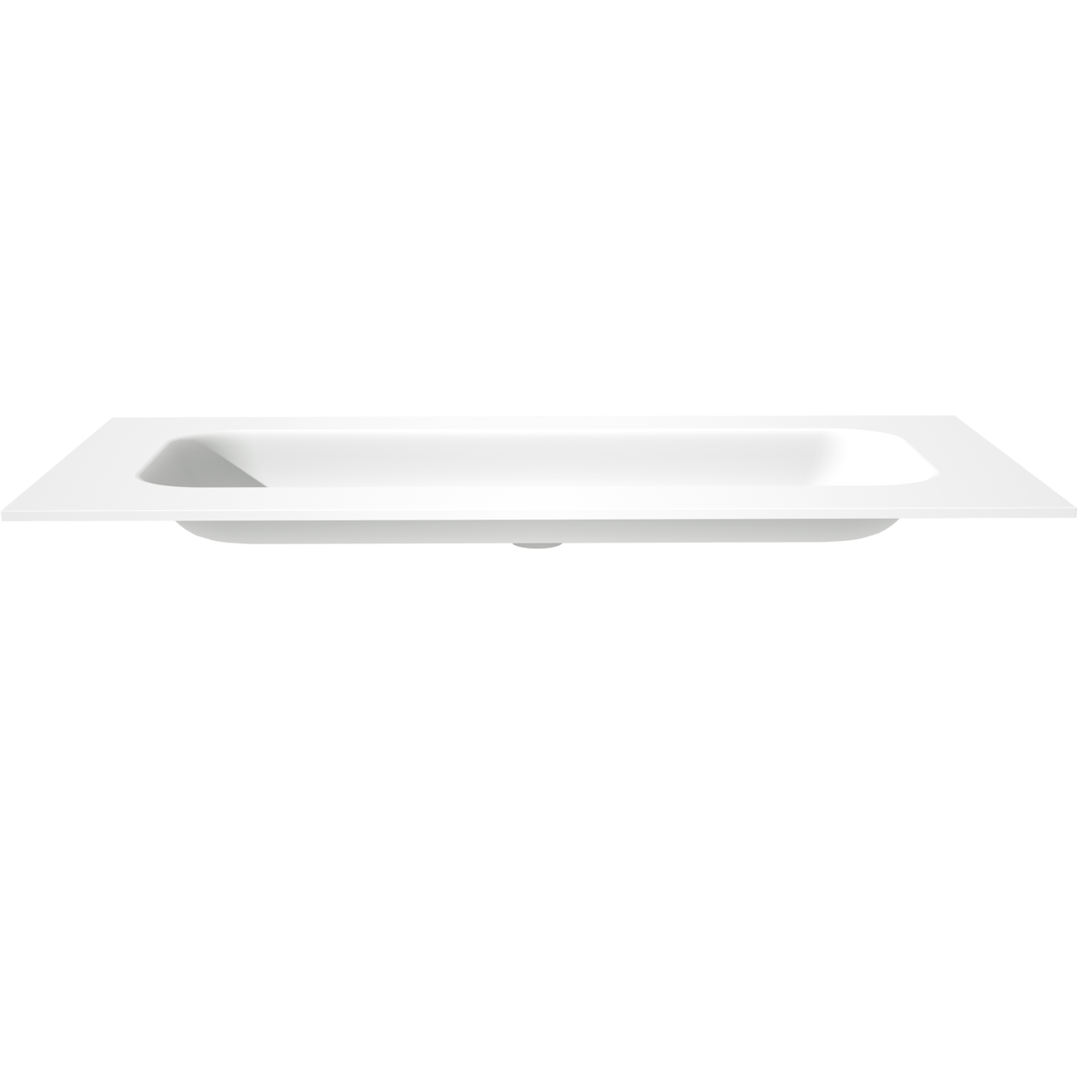 Balmani Tablo Arcato enkele wastafel voor 2 kraangaten matte Solid Surface 120 x 55 cm, exclusief crepine