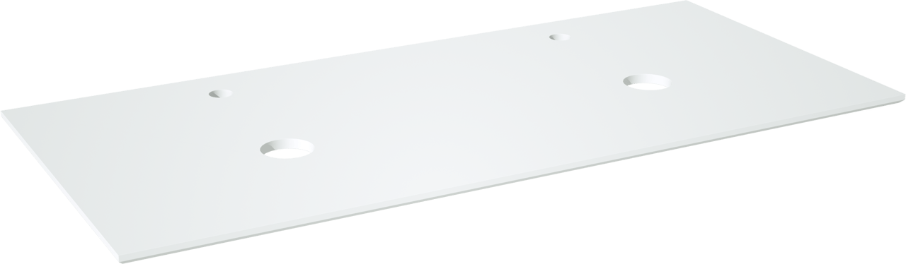 Balmani Facetta Doppelwaschtischplatte, Solid Surface matt, 120 x 55 cm