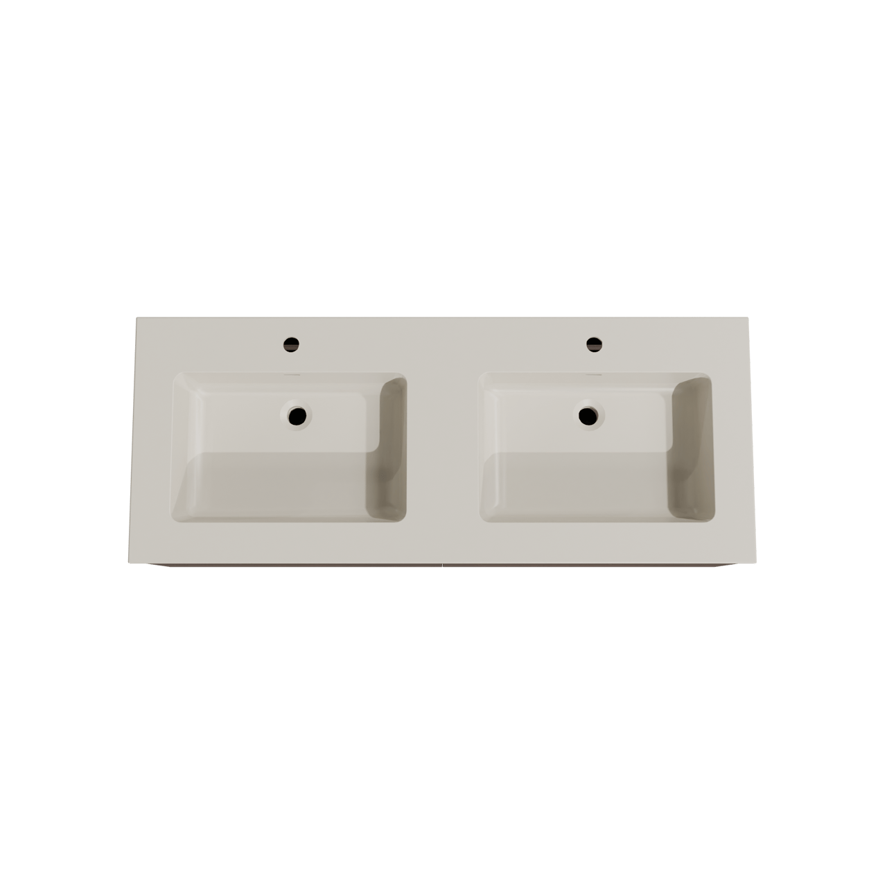 Storke Edge meuble salle de bains suspendu 130 x 52 cm noyer avec Diva double vasque en top solid soie grise