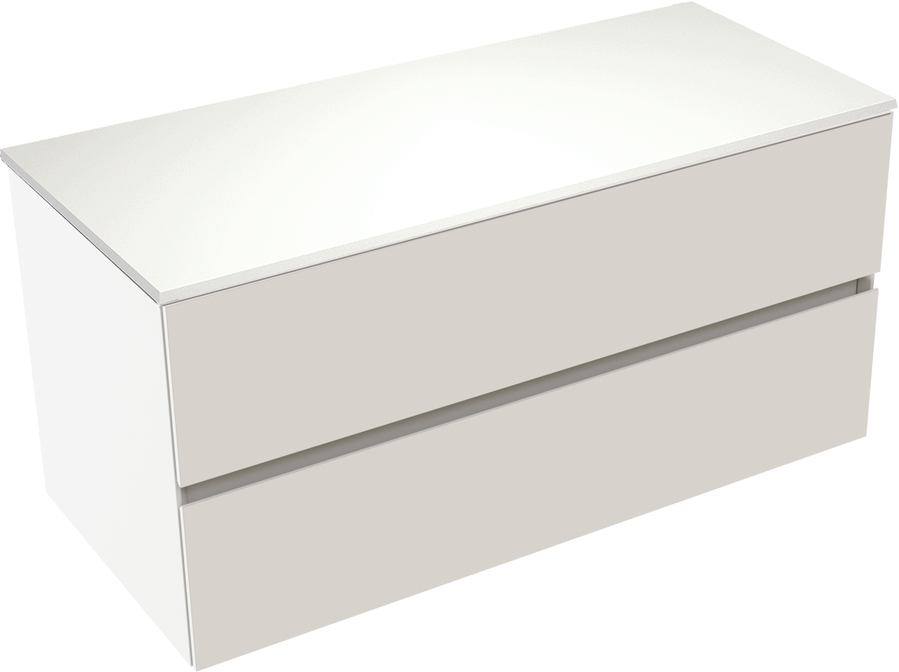 Storke Edge hängendes Möbelstück Set: 100 x 46 cm, Weiß matt, mit Tavola Einzel Waschtischplatte, Solid Surface Weiß matt