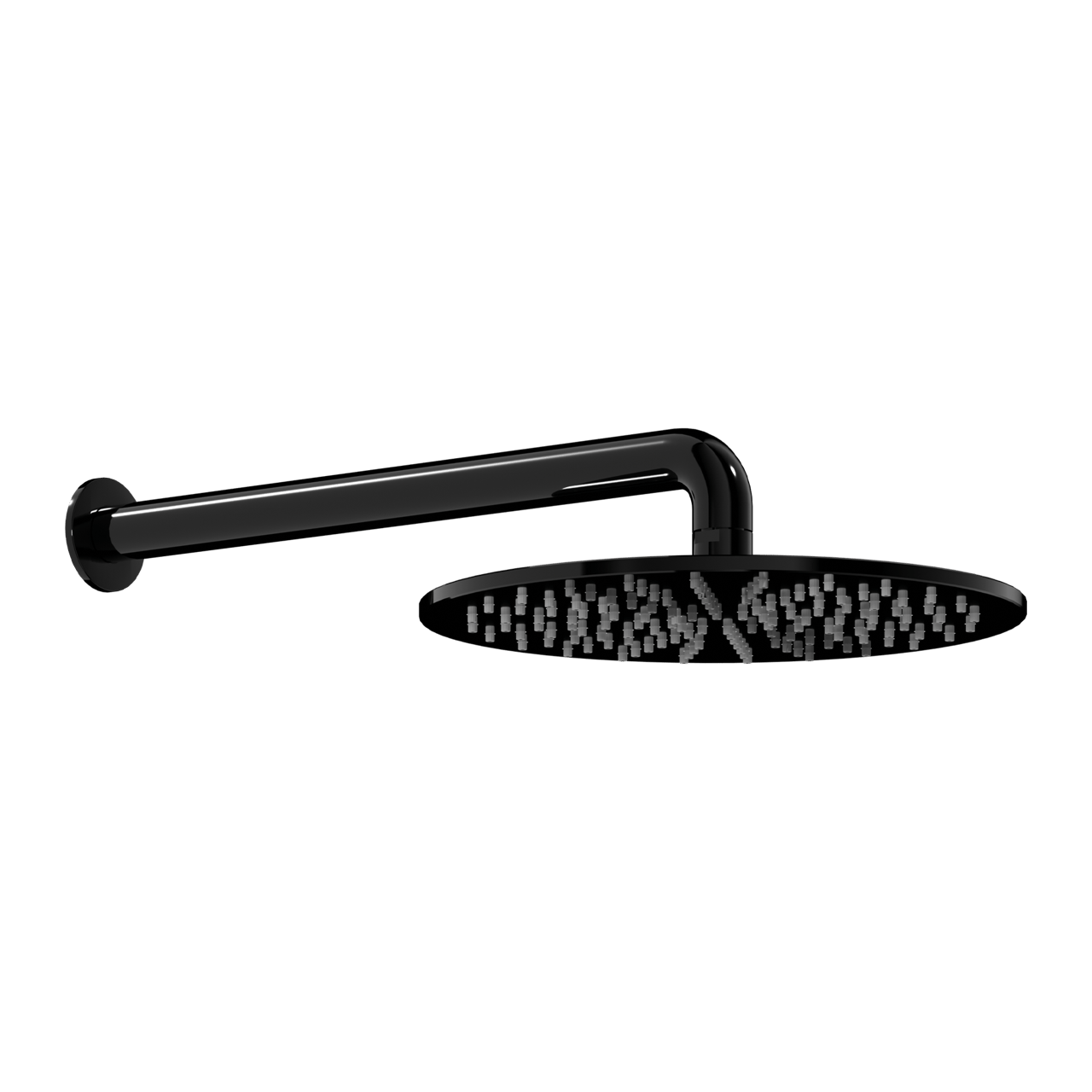Blaufoss Round 300 rond regendouchekop met wand douchearm Ø30cm Glanzend Zwart
